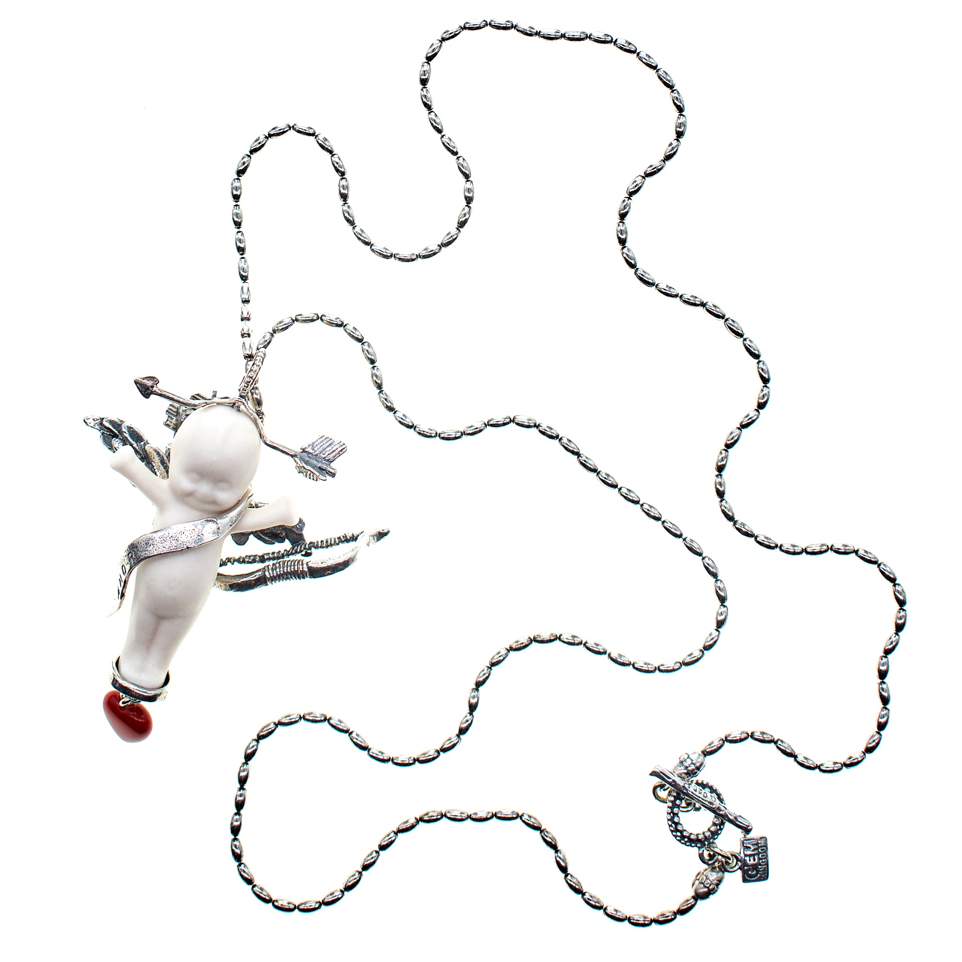"Amor" Necklace White And Silver