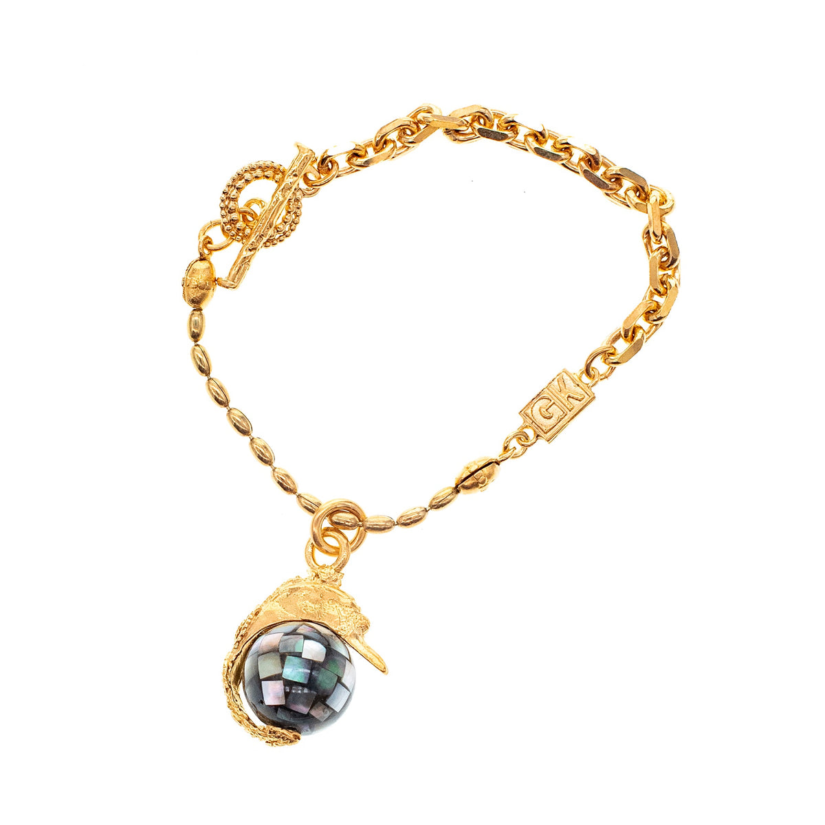 Zwaan Armband Zwart – 18K Verguld – Gem Kingdom