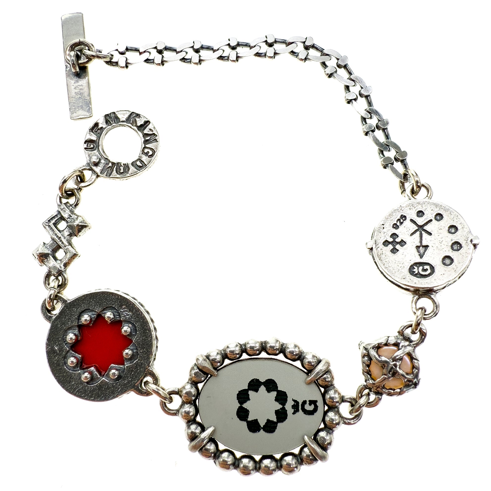 Pink Charm Bracelet – Sterling Silver – Gem Kingdom