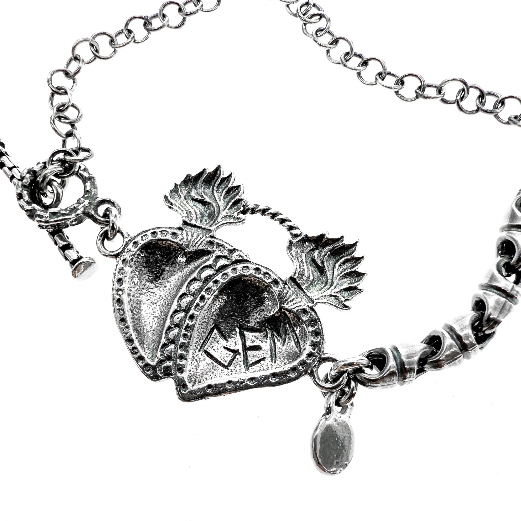 Silver Sacred Heart Bracelet – Sterling Silver – Gem Kingdom