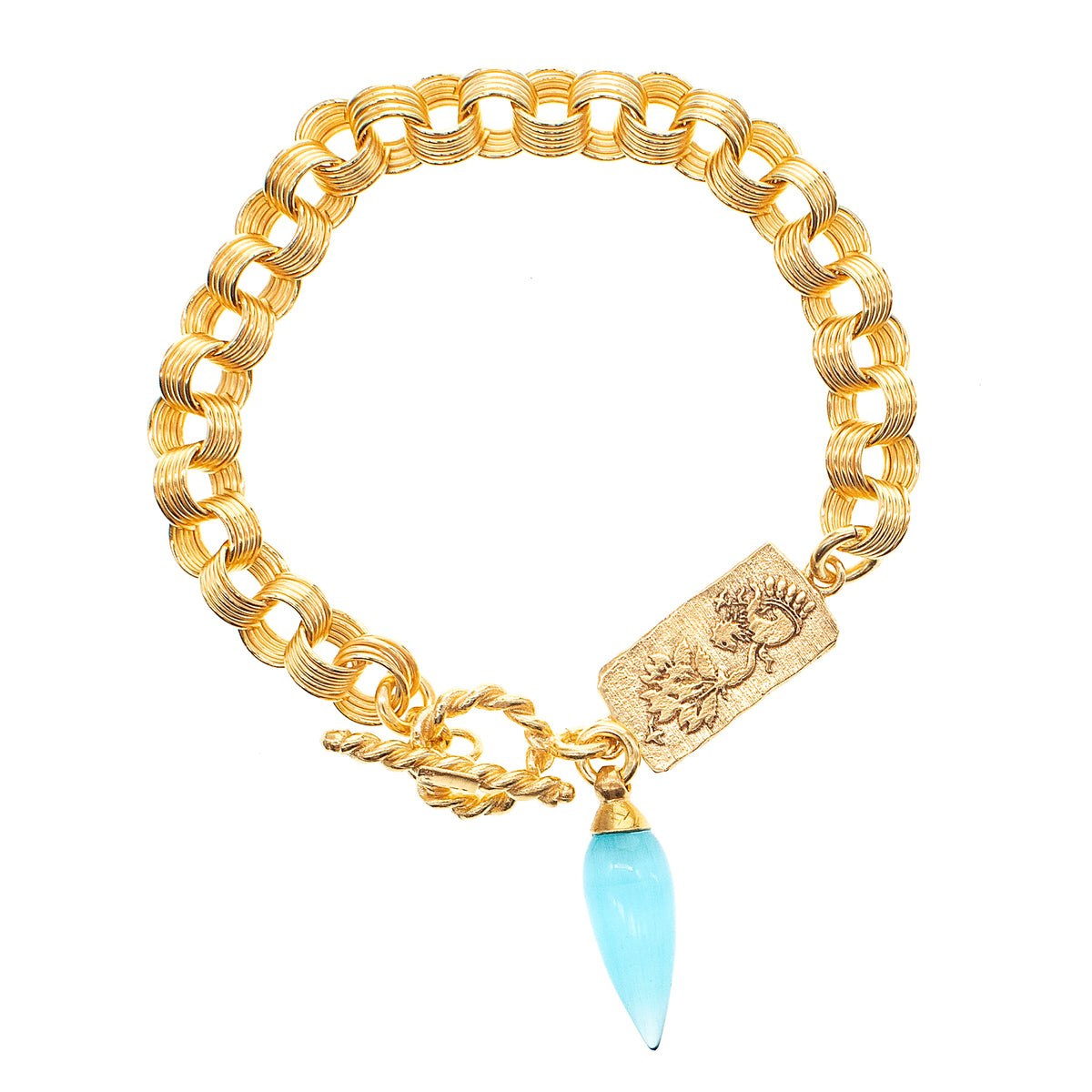 Blue Tiger Eye Drop Bracelet