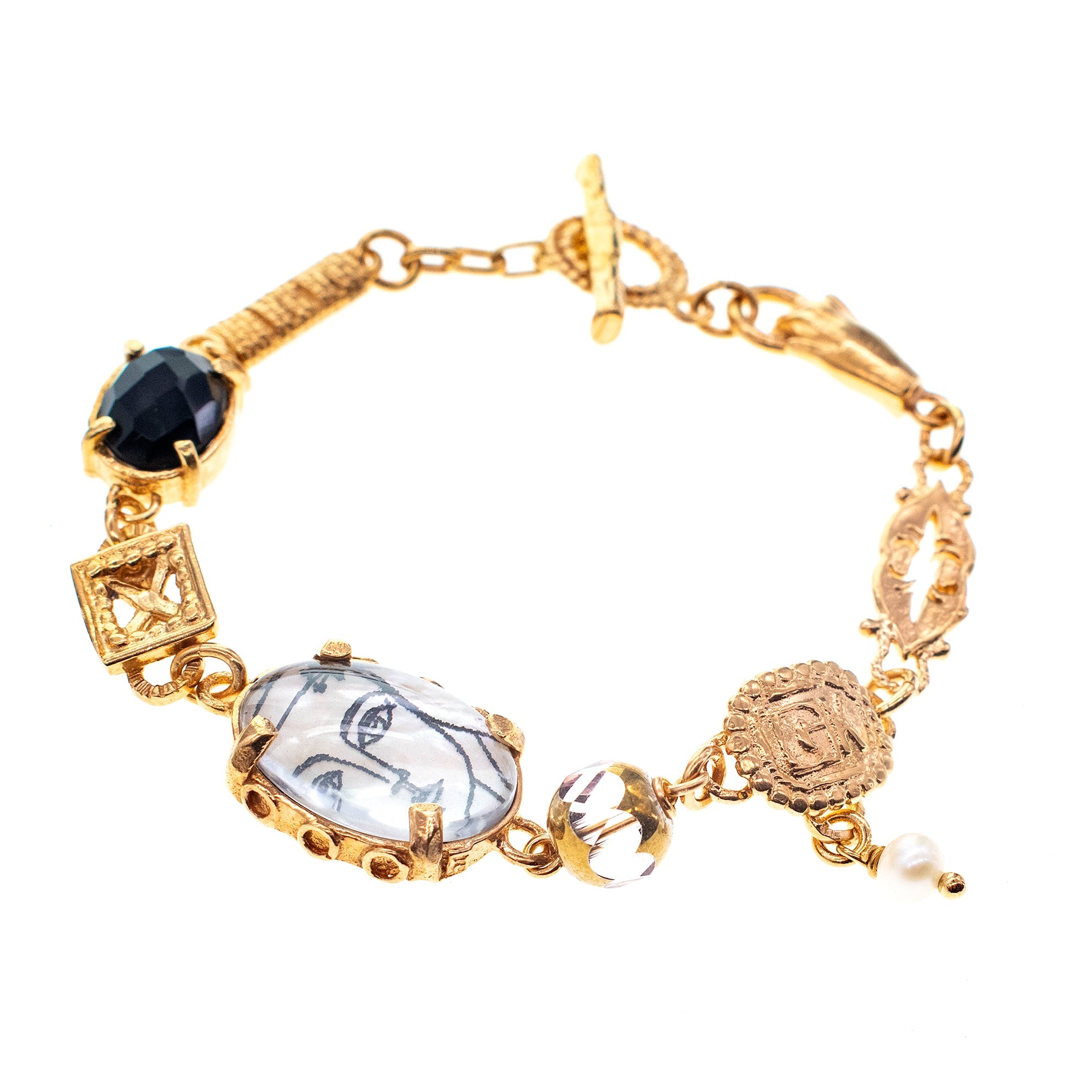 Picasso Charm Bracelet – Gold Plated – Gem Kingdom