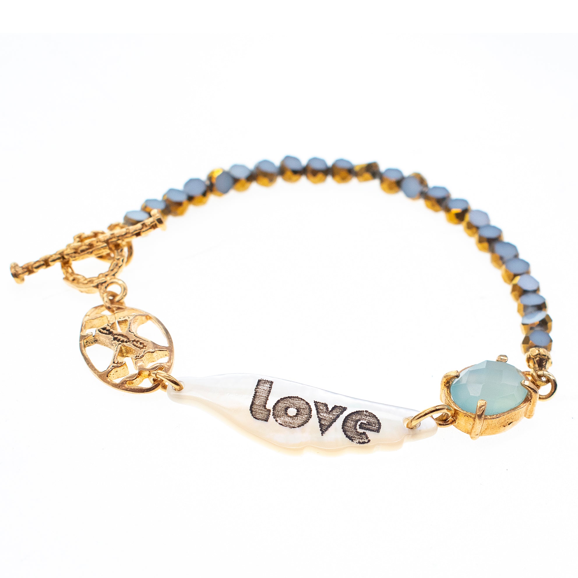 Love Beaded Bracelet – Gold Plated – Gem Kingdom