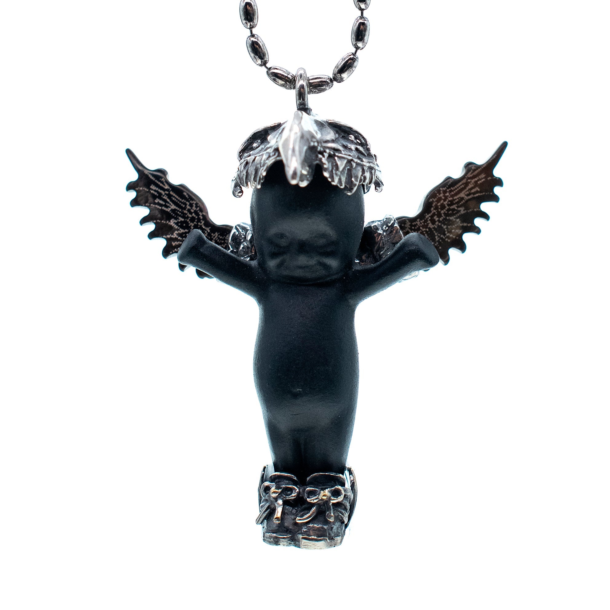 Phoenix Black And Silver Necklace – Sterling Silver – Gem Kingdom
