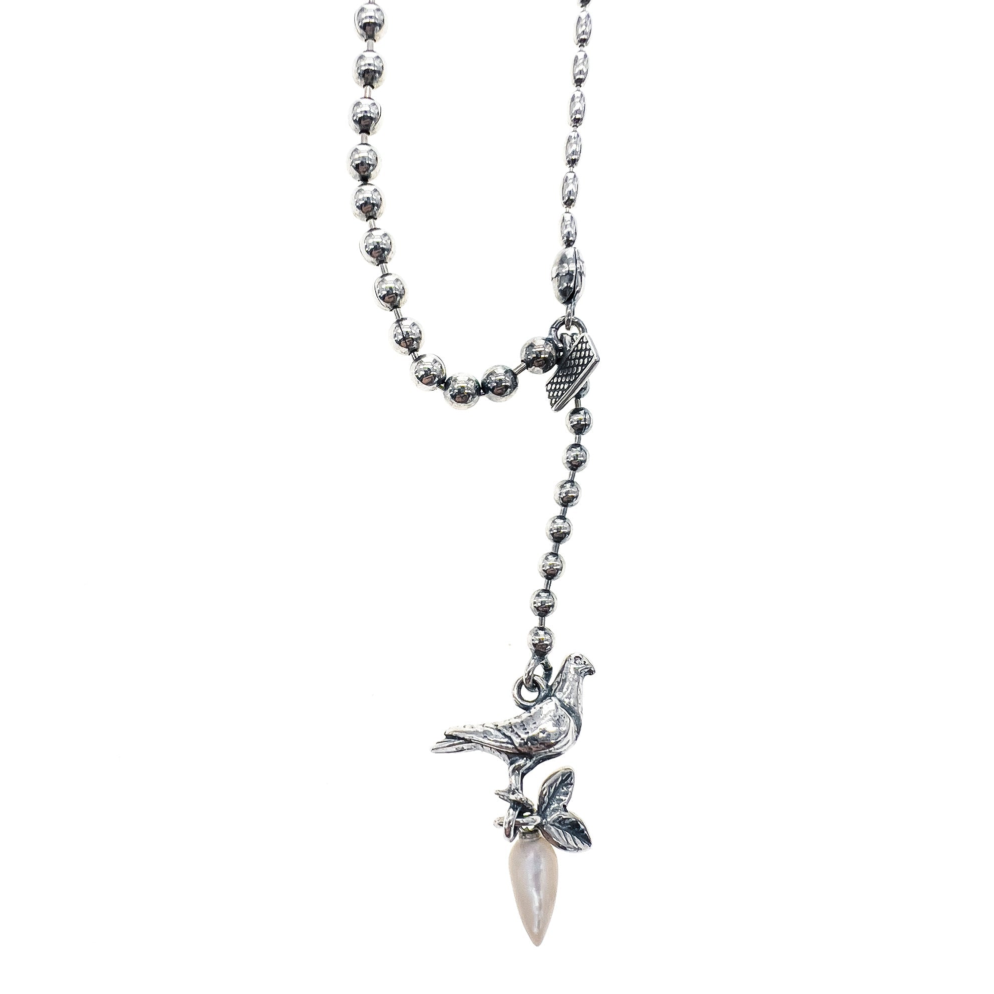 Silver Dove Necklace With White Mother Of Pearl – Sterling Silver – Gem Kingdom