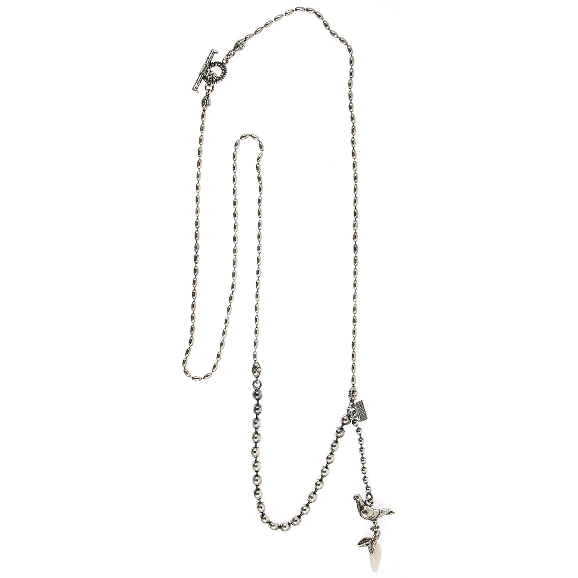 Duif Ketting Zilver Witte pegel