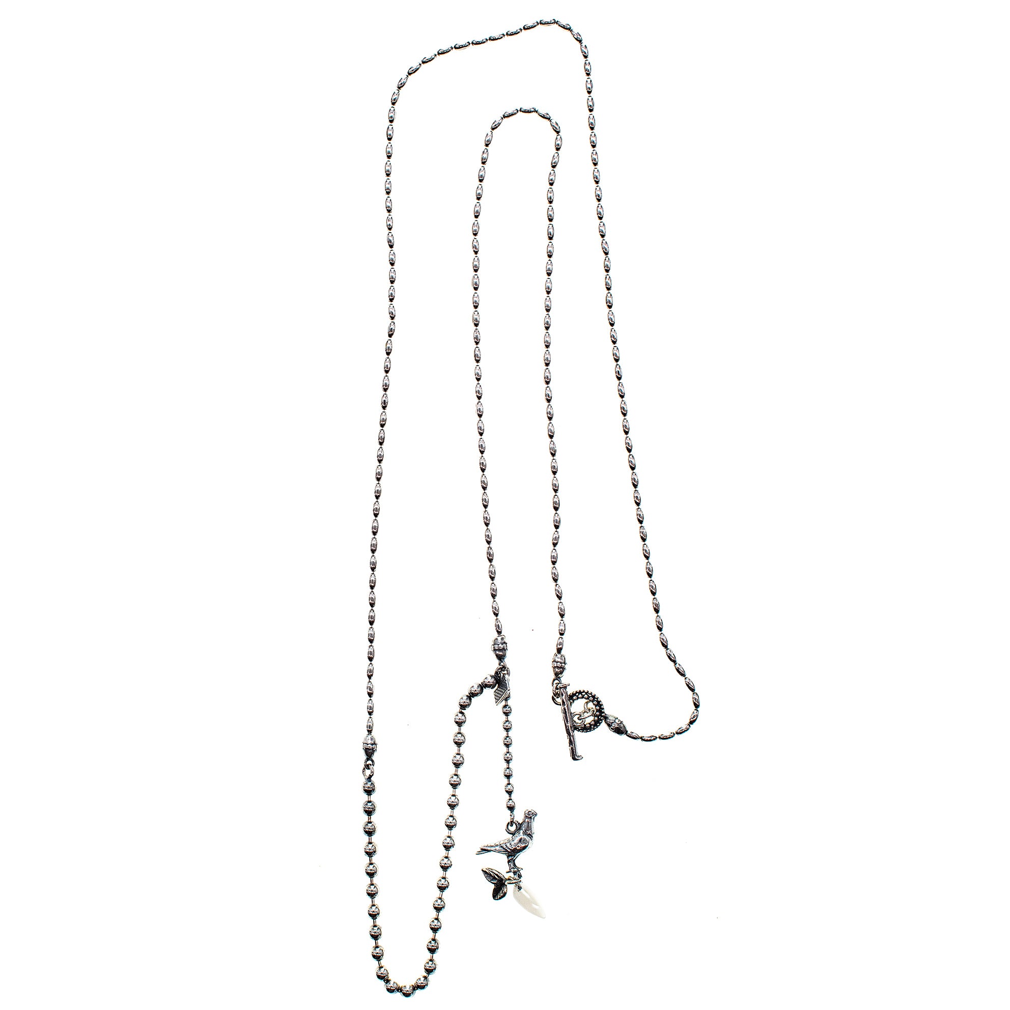 Duif Ketting Zilver Witte pegel