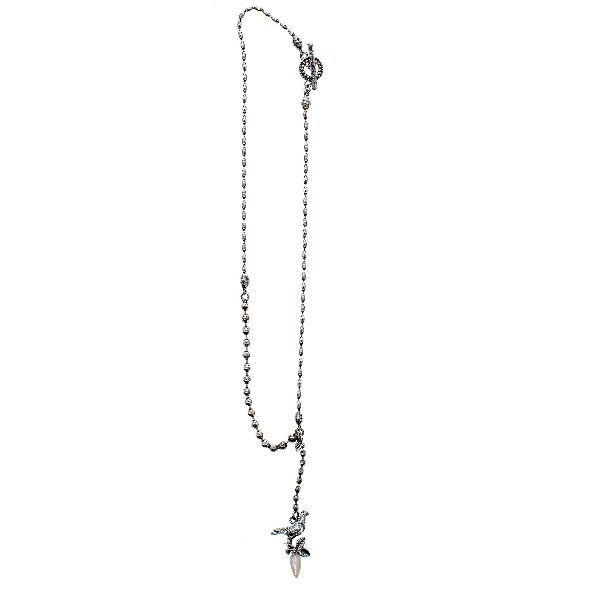 Duif Ketting Zilver Witte pegel