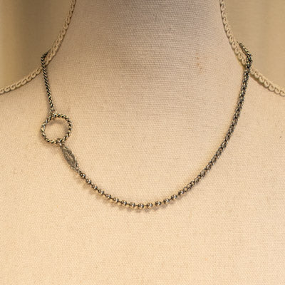 Mixed Link Silver Chain Necklace – Sterling Silver – Gem Kingdom