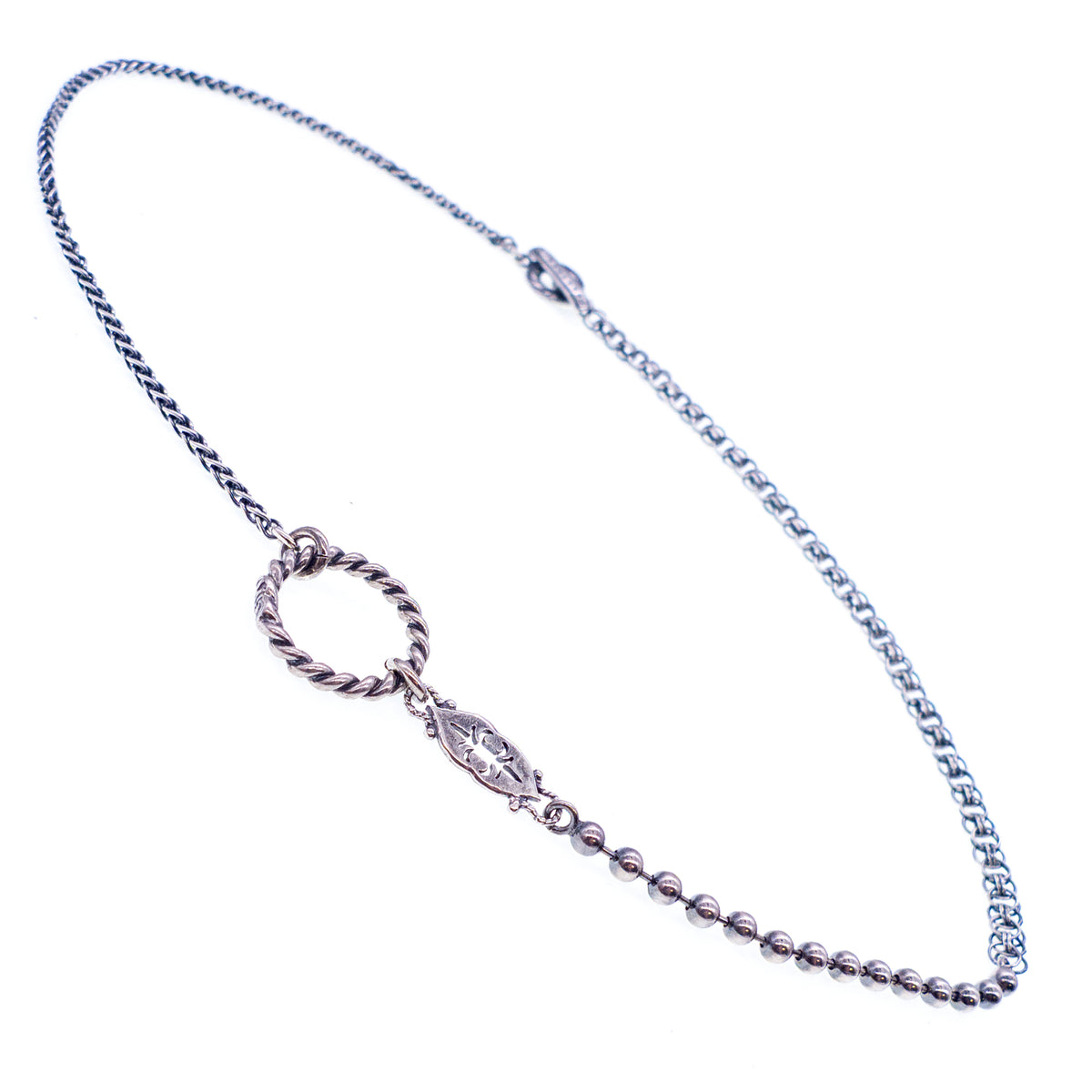 Mixed Link Silver Chain Necklace – Sterling Silver – Gem Kingdom