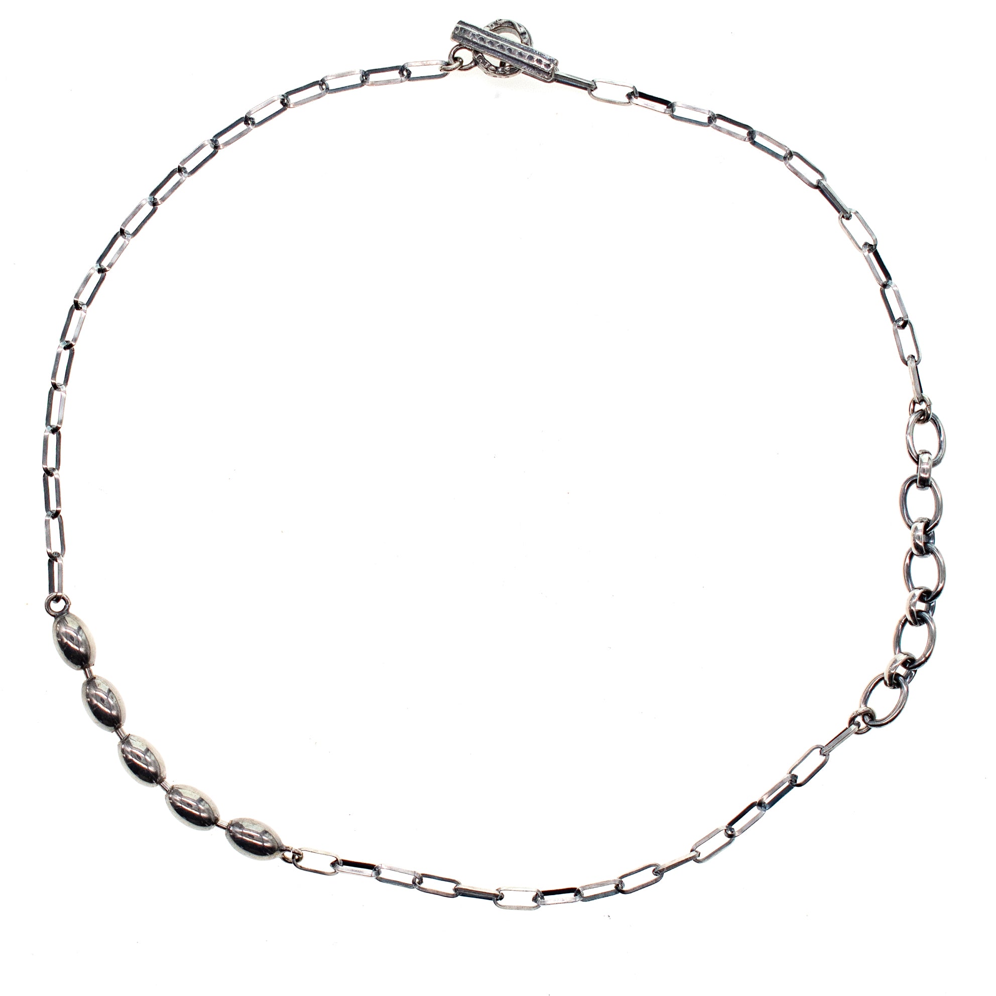 Asymmetric Sterling Silver Chain Necklace