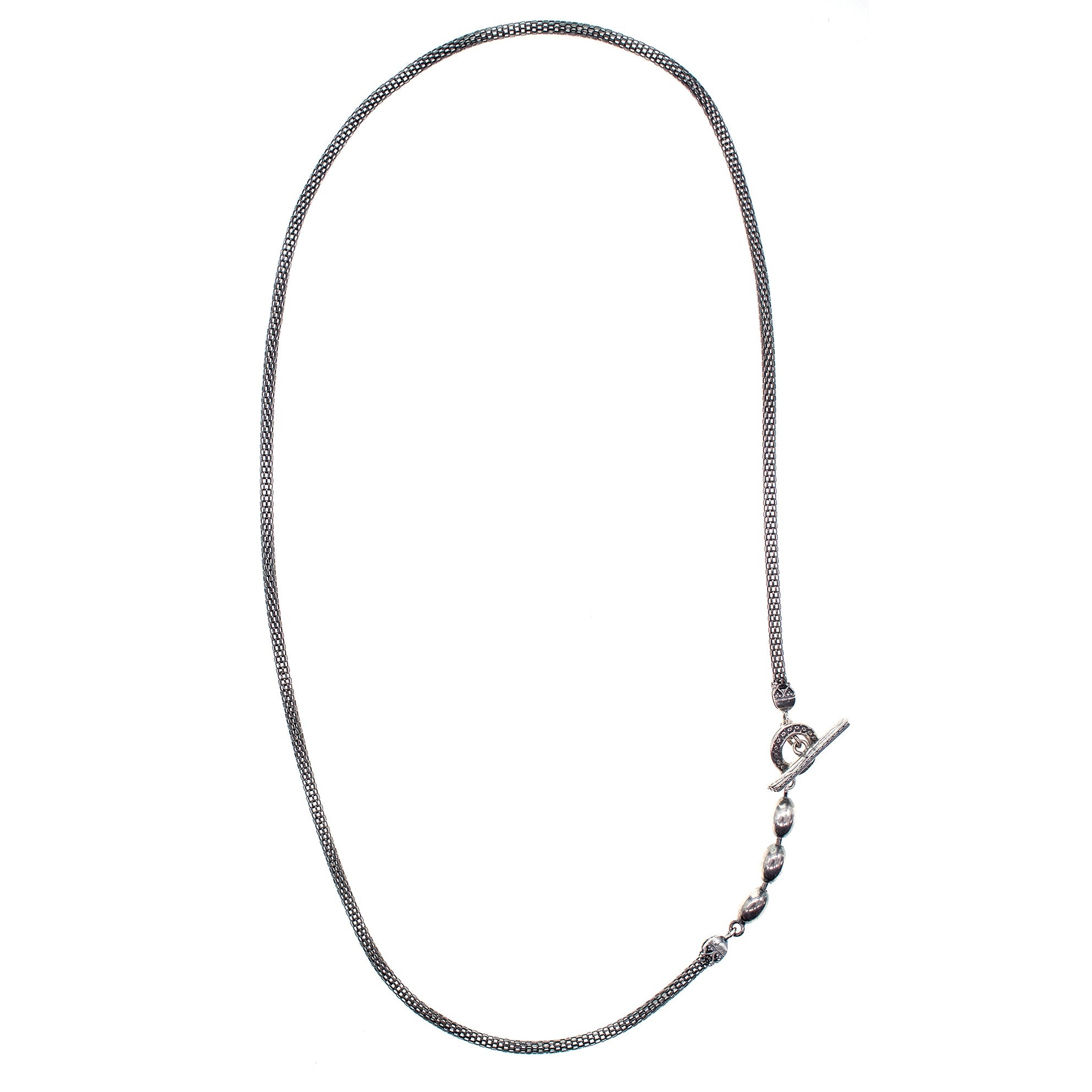 Silver Olive And Mesh Chain – Sterling Silver – Gem Kingdom