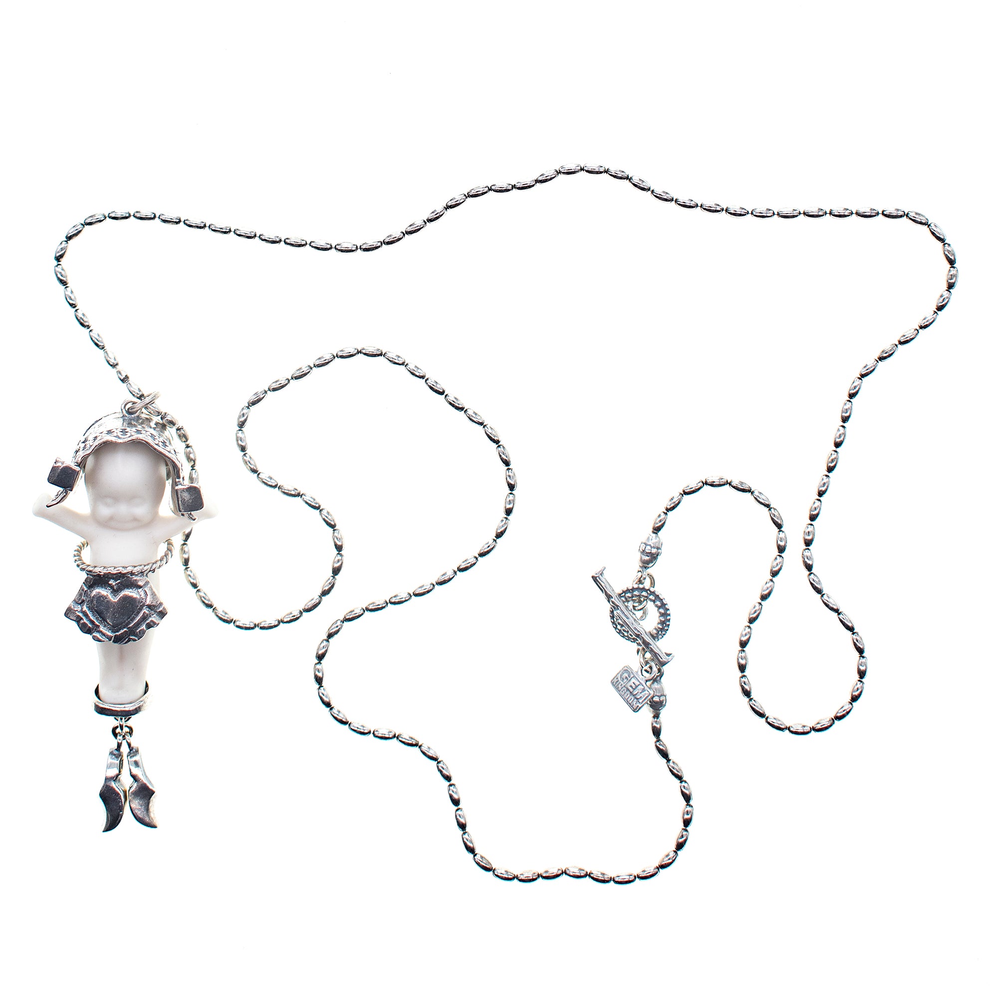"Little Dutch Girl" Necklace White And Silver