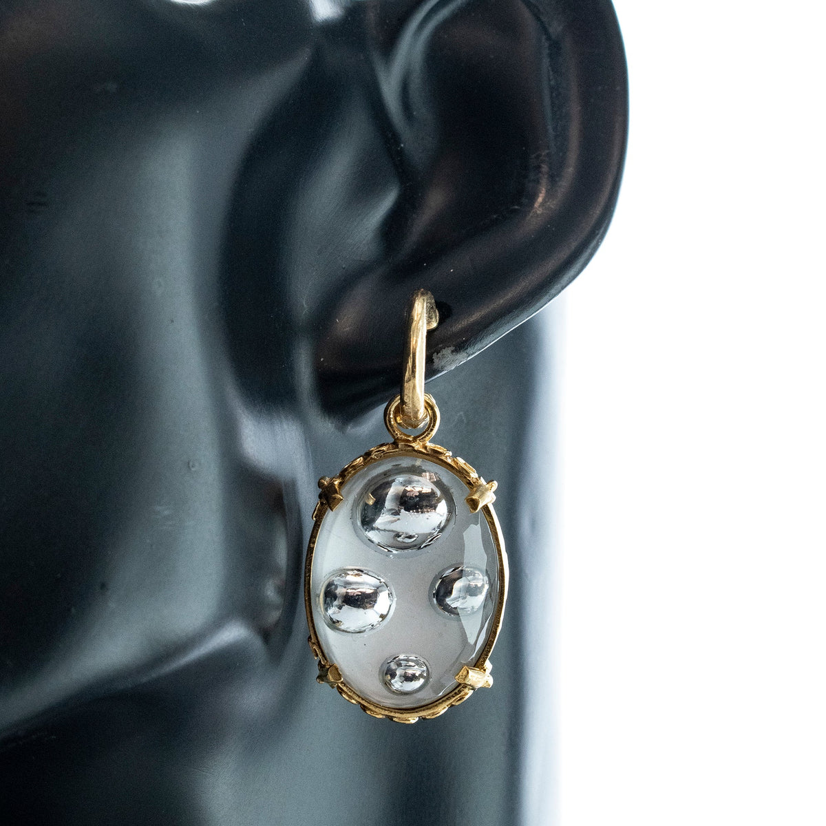 Bubble Earrings White – 18k Gold Plated – Gem Kingdom