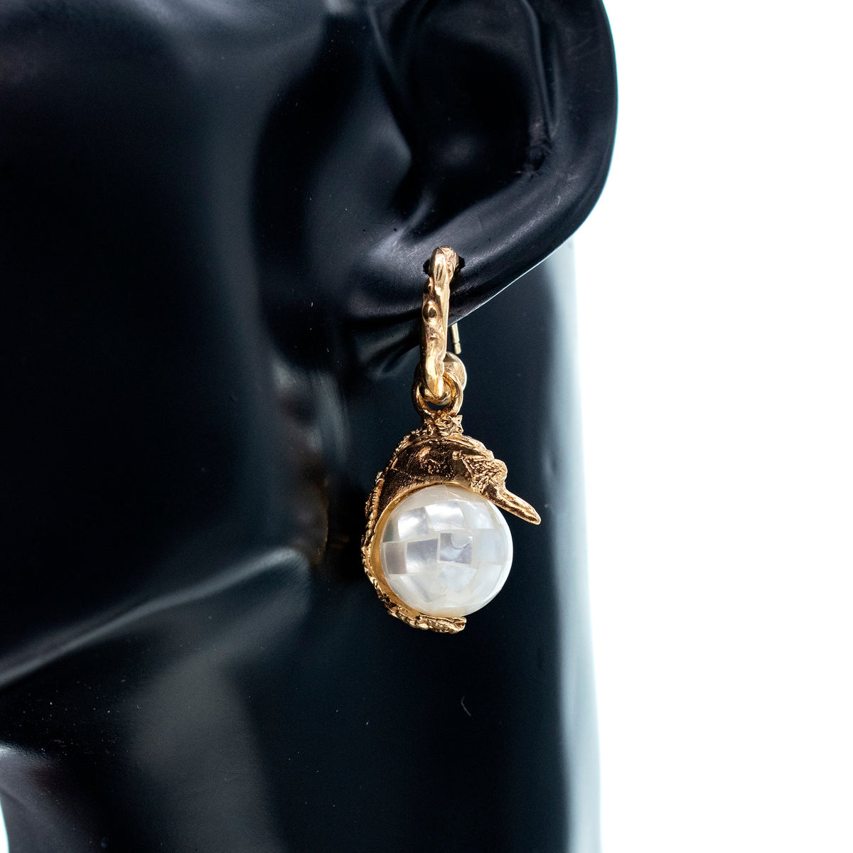 Swan Earrings White – 18k Gold Plated – Gem Kingdom