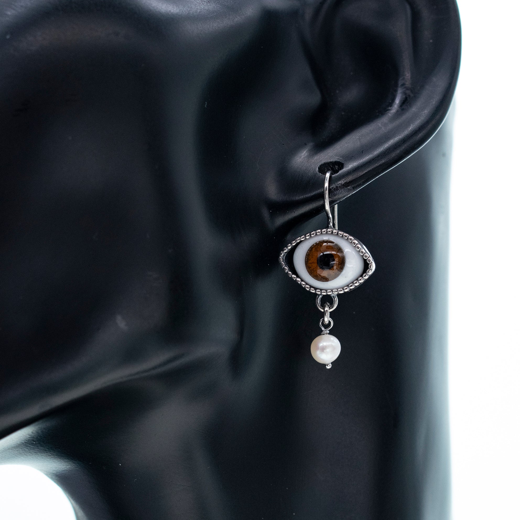 Eye Love You Brown Eye Earrings – Sterling Silver – Gem Kingdom
