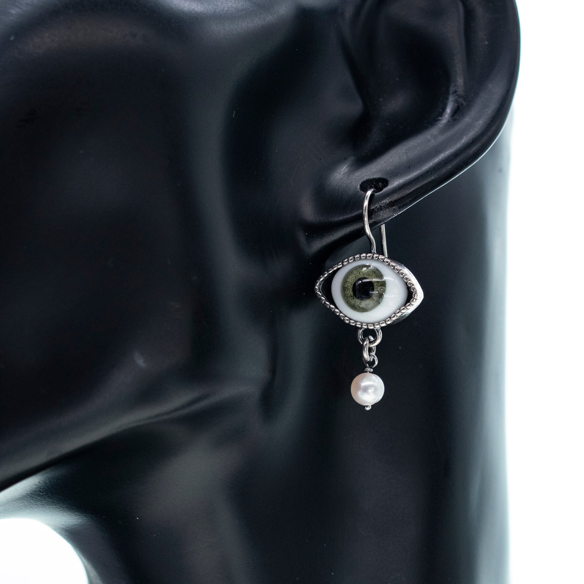 Eye Love You Green Eye Earrings – Sterling Silver – Gem Kingdom
