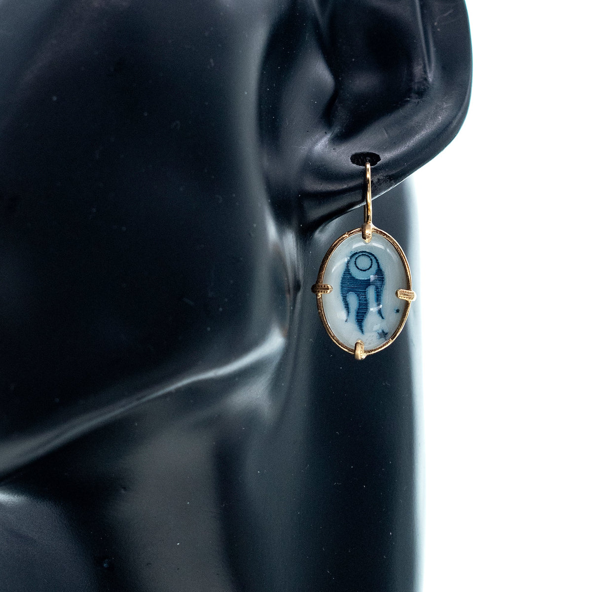 Cosmic Earrings Blue – 18k Gold Plated – Gem Kingdom