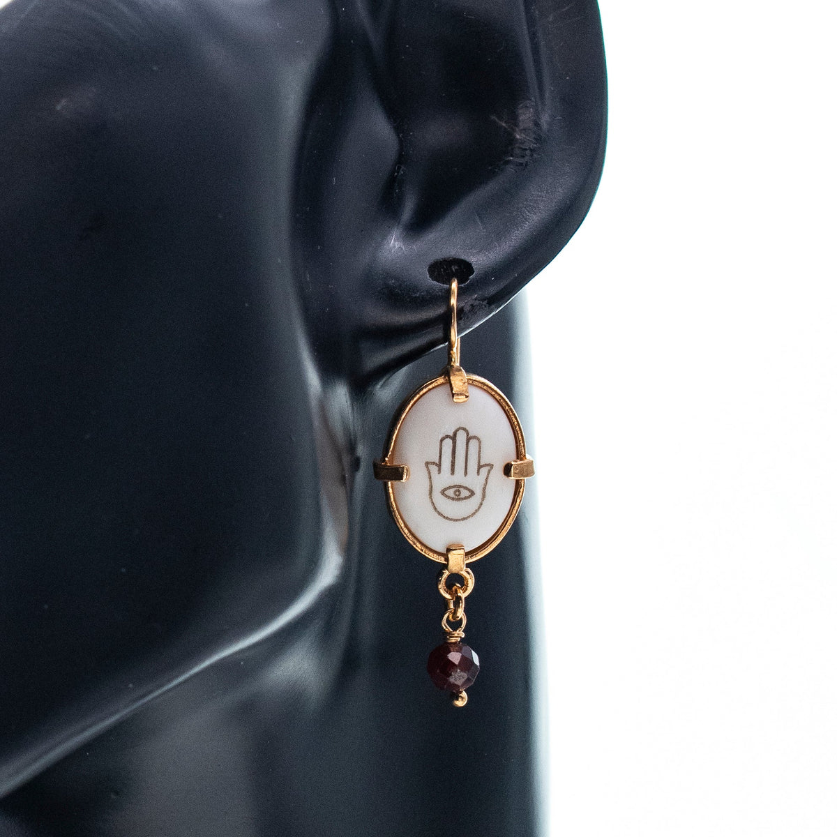 Hamsa Earrings – 18k Gold Plated – Gem Kingdom