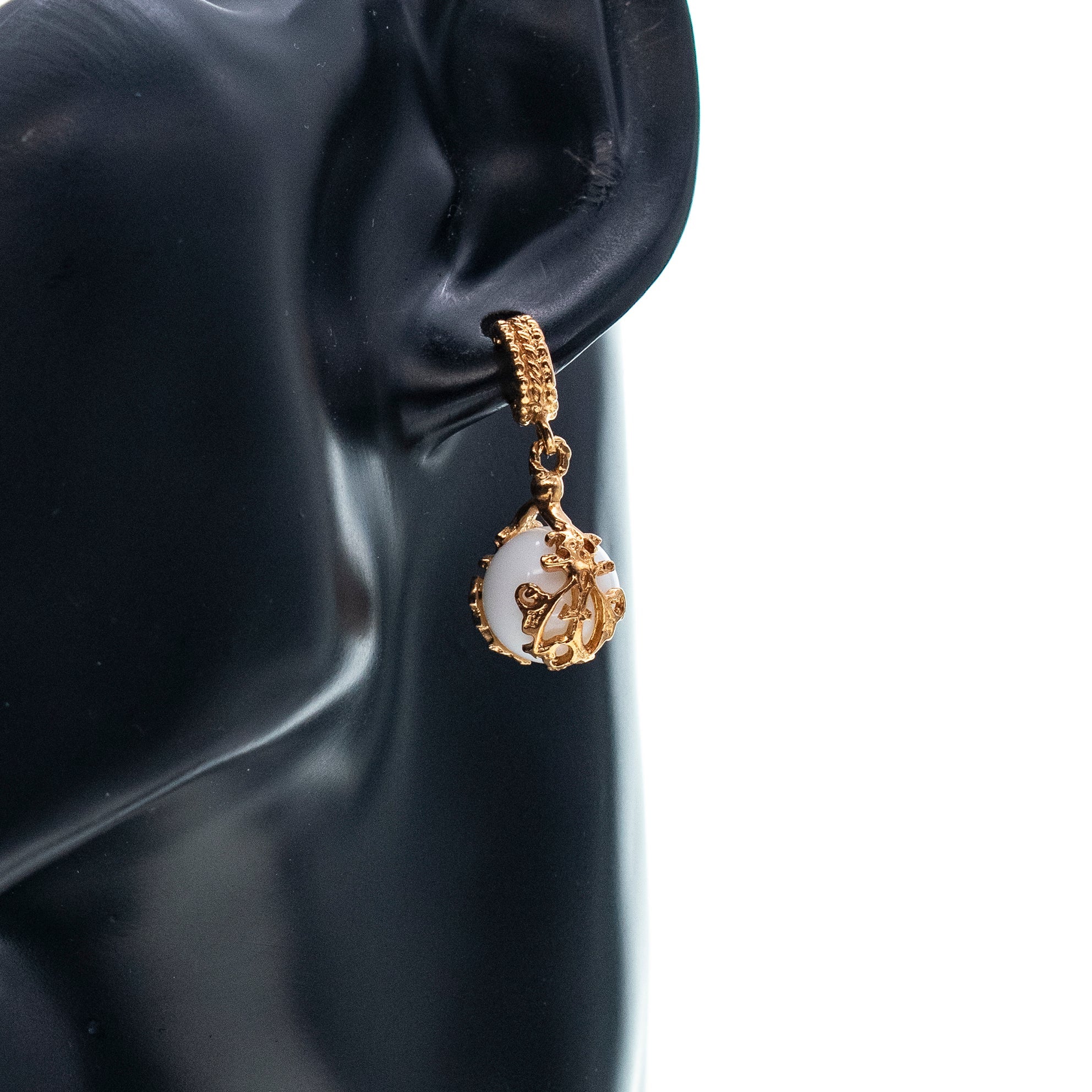 White Orb Earrings