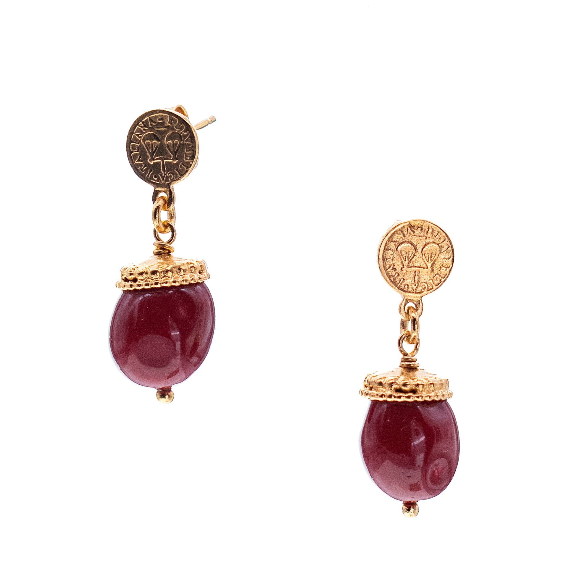 Royal Coin Earrings – Gold Plated – Gem Kingdom