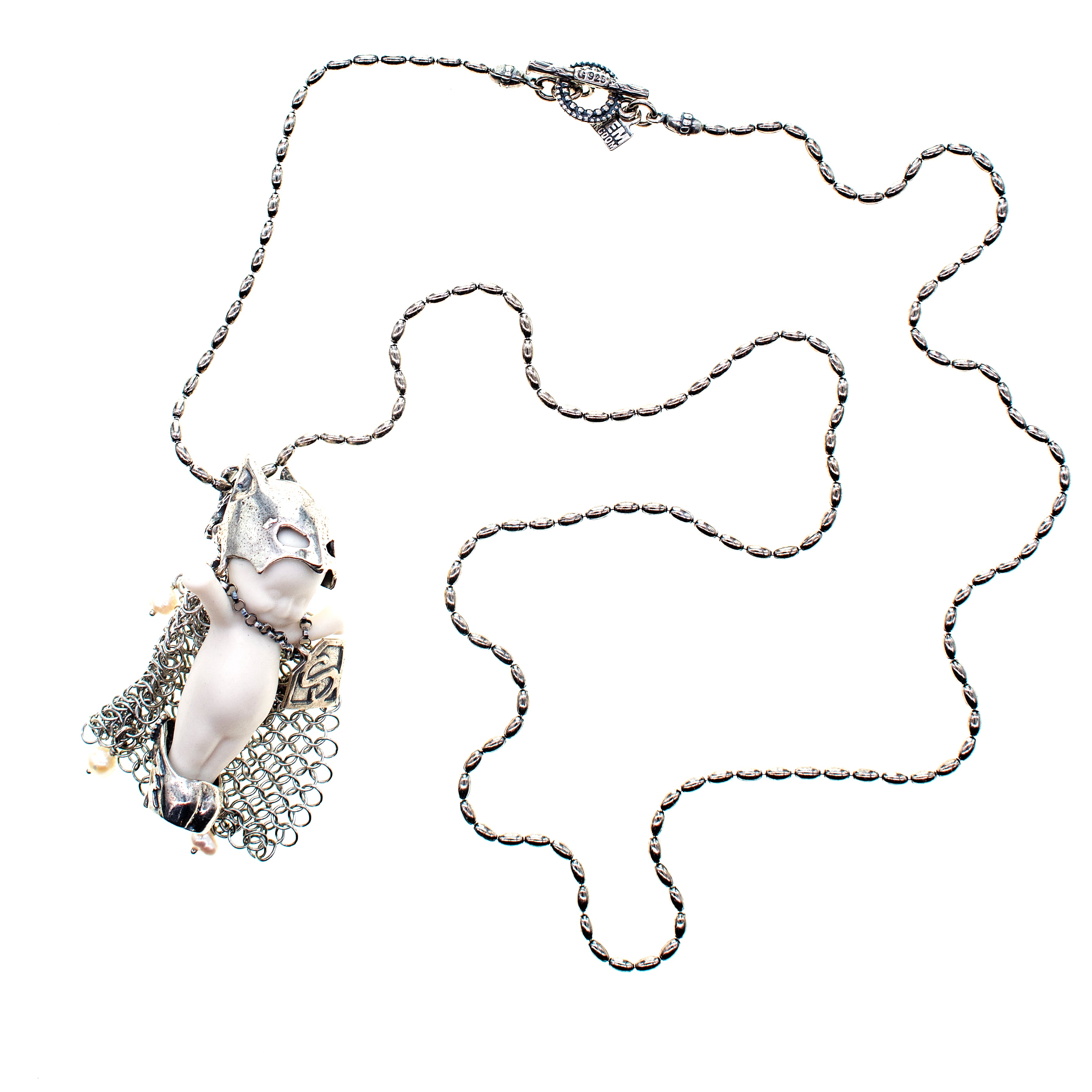 "Hero On Heels" Ketting Wit En Zilver