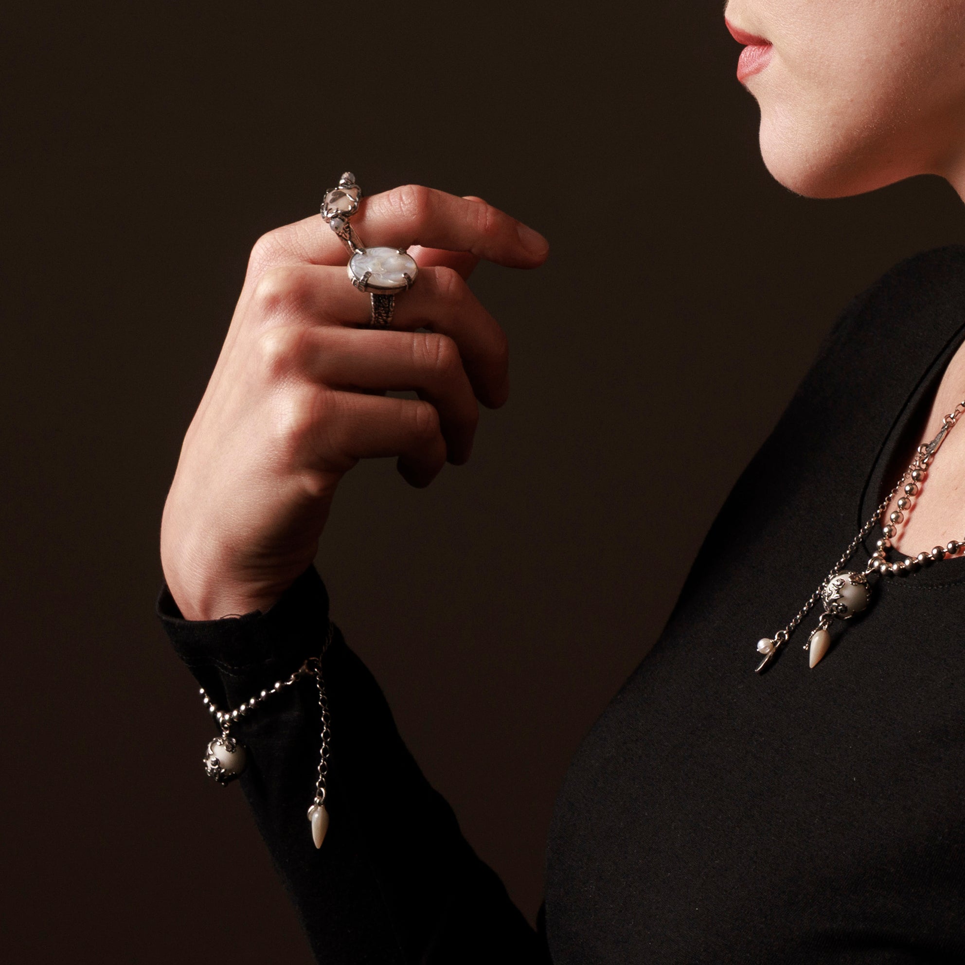 White Porcelain Drop Bracelet