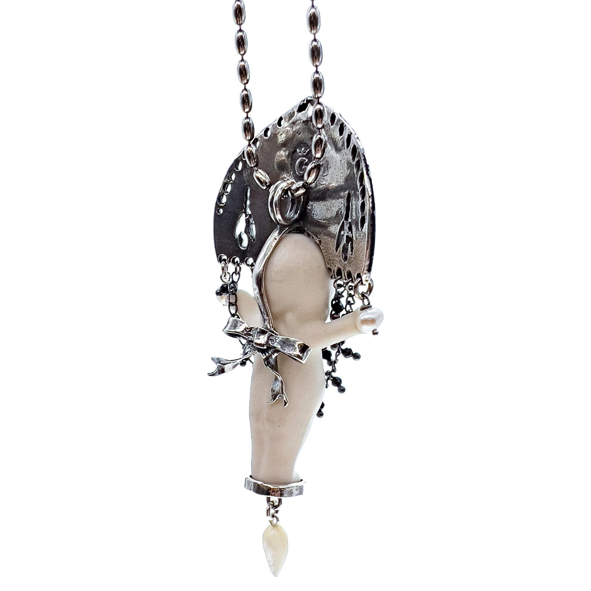 Koko White And Silver Necklace – Sterling Silver – Gem Kingdom