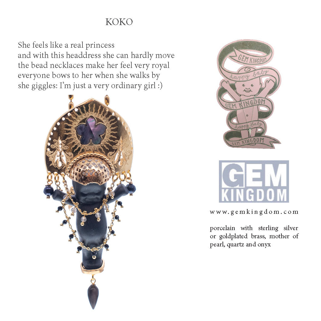 Koko White And Gold Necklace – Gold Plated – Gem Kingdom