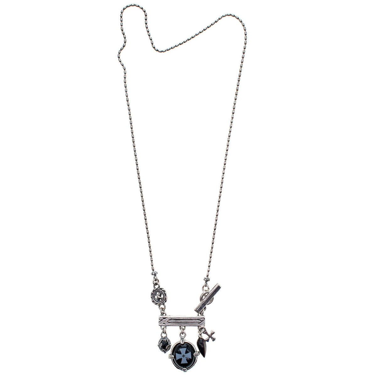 Engraved Onyx Charm Necklace – Sterling Silver – Gem Kingdom