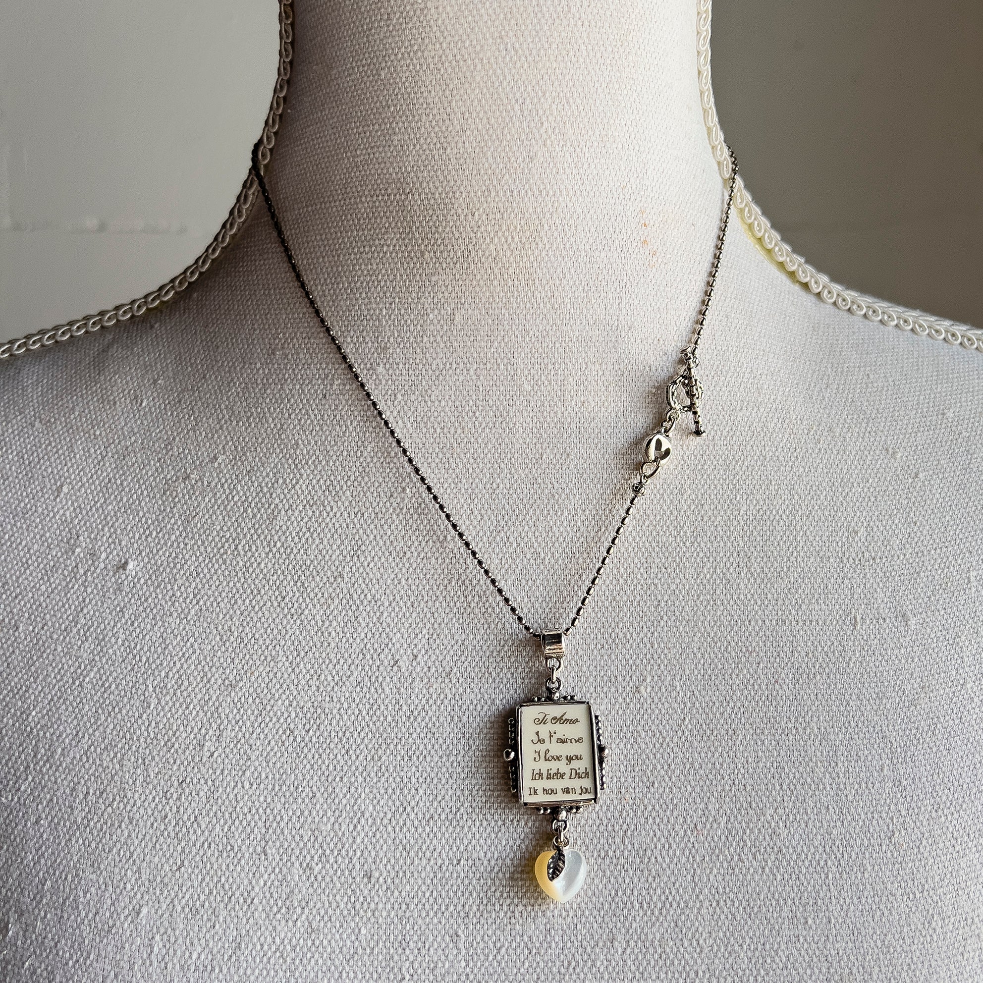 White Loveletter Necklace – Sterling Silver – Gem Kingdom