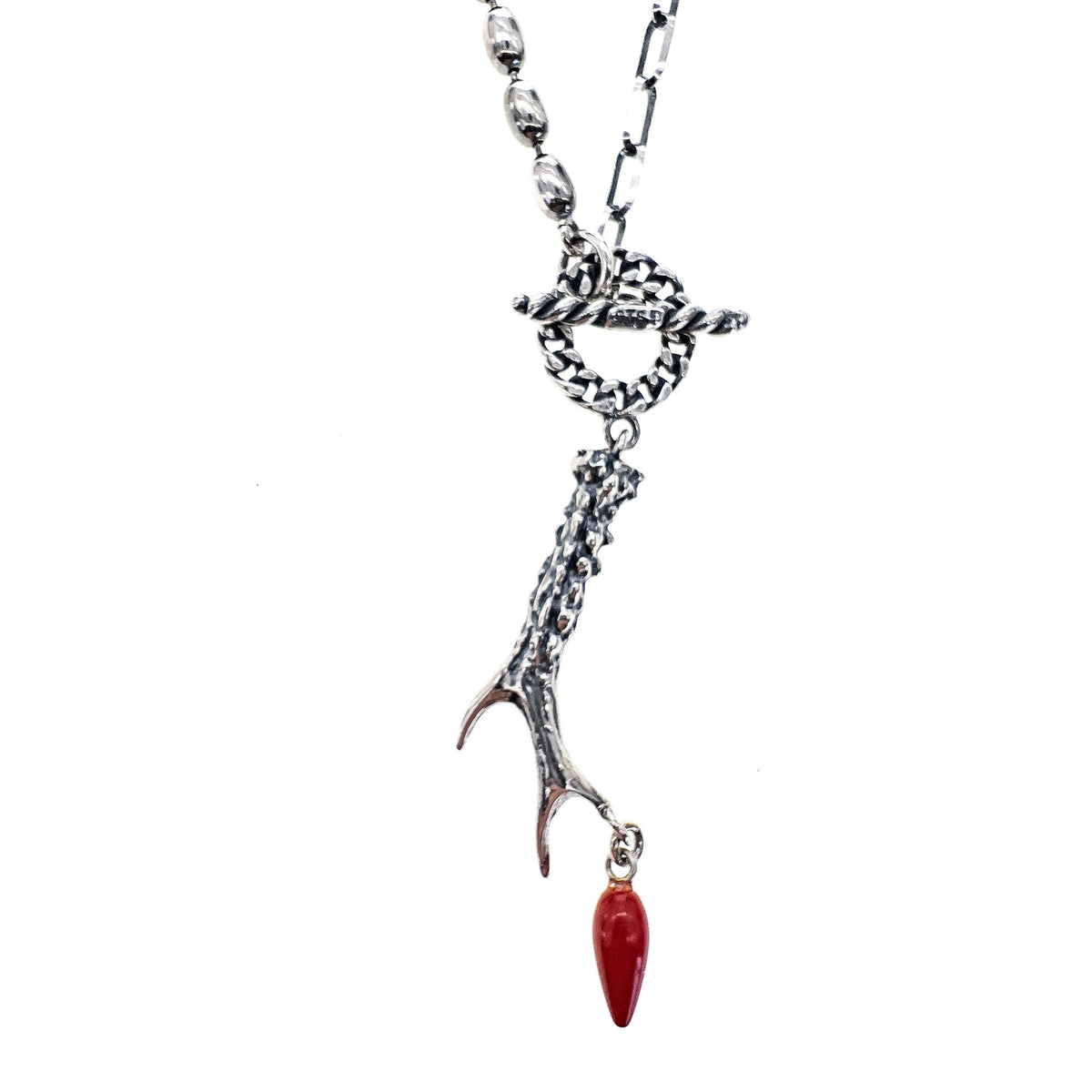 Rebel Rebel Antler Necklace – Sterling Silver – Gem Kingdom