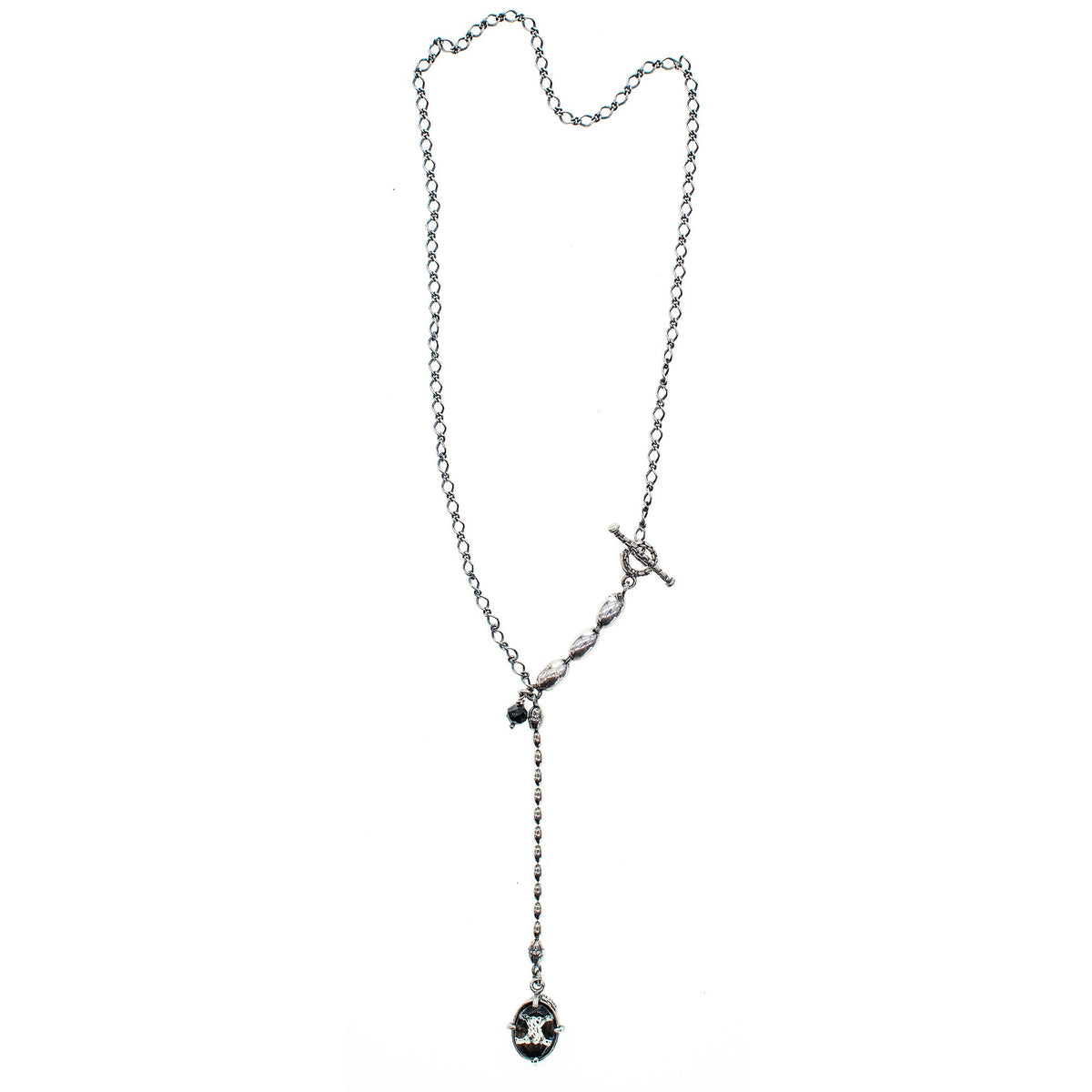 Rebel Rebel Intaglio Y-Ketting Kort – Sterling Zilver – Gem Kingdom