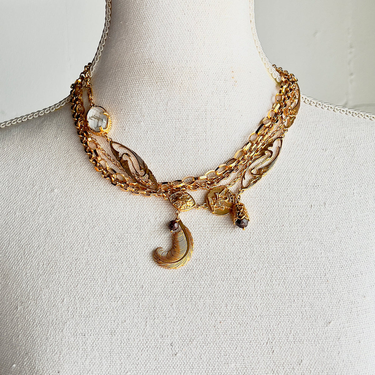 Multi-Strand Charm Necklace – 18k Gold Plated – Gem Kingdom