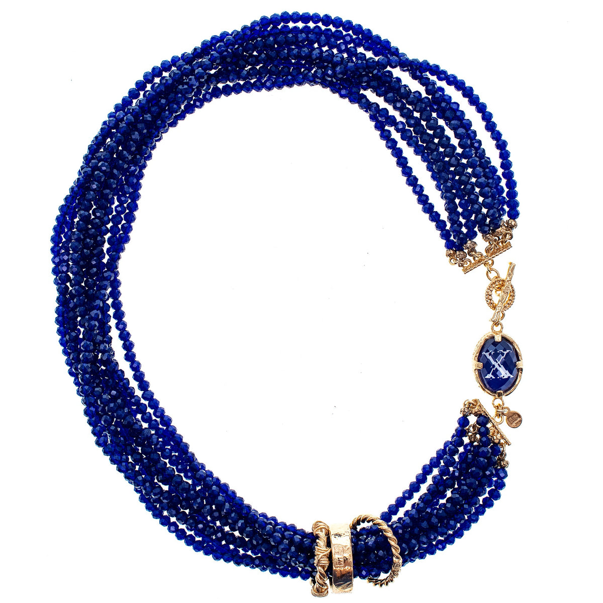 Blauwe Multi Kralenketting – Verguld – Gem Kingdom