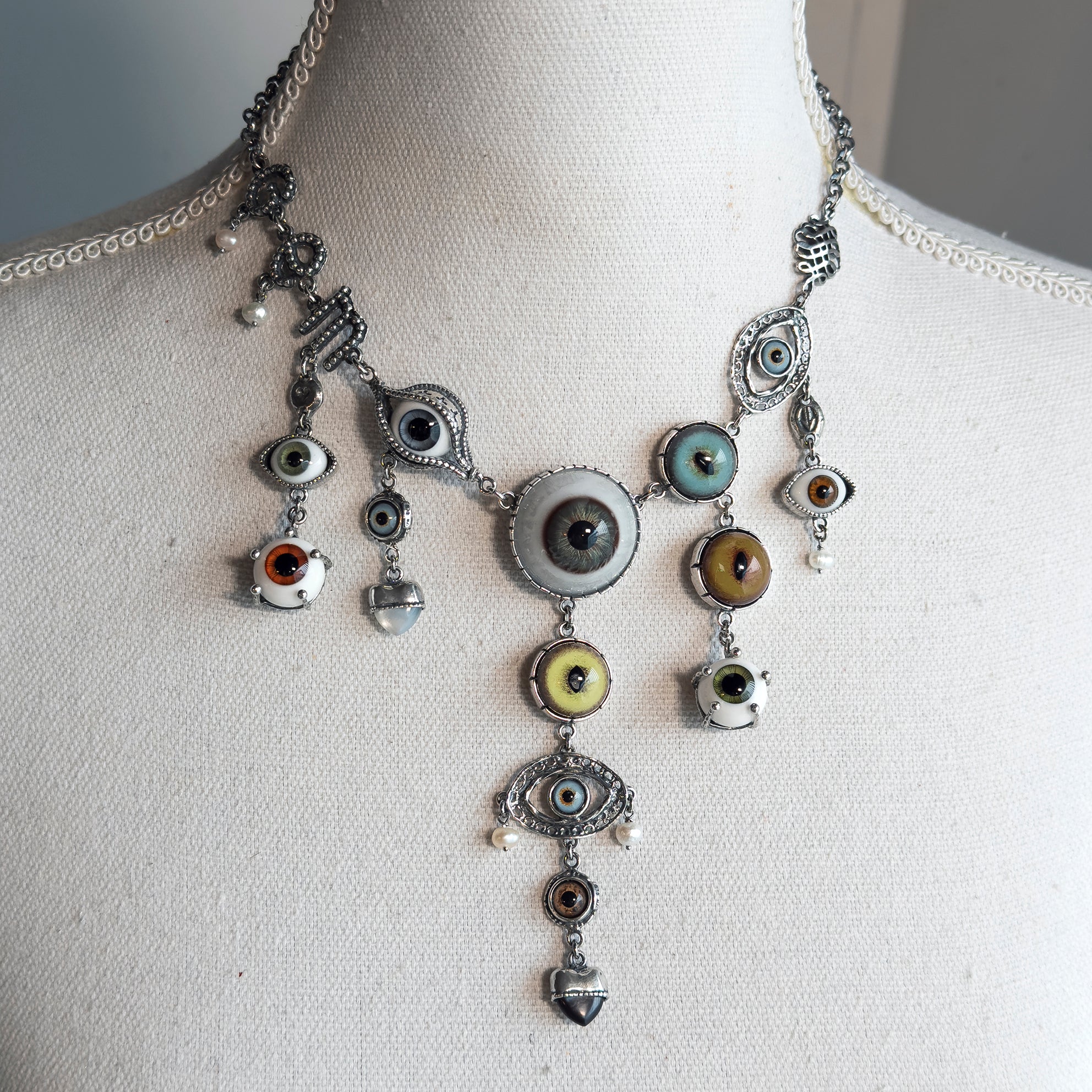 Eye Love You Statement Necklace – Sterling Silver – Gem Kingdom