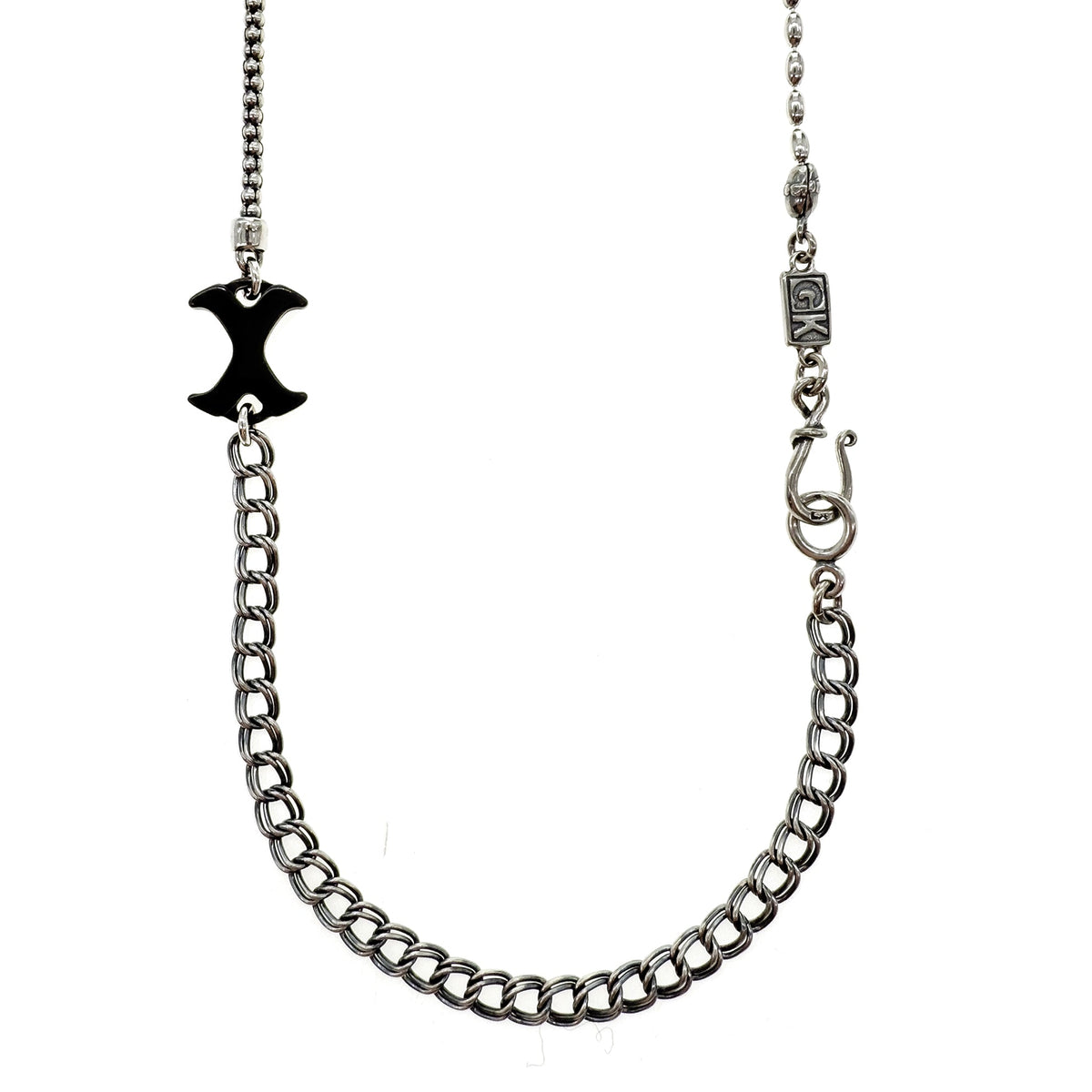 Cross Chain Necklace Black – Sterling Silver – Gem Kingdom