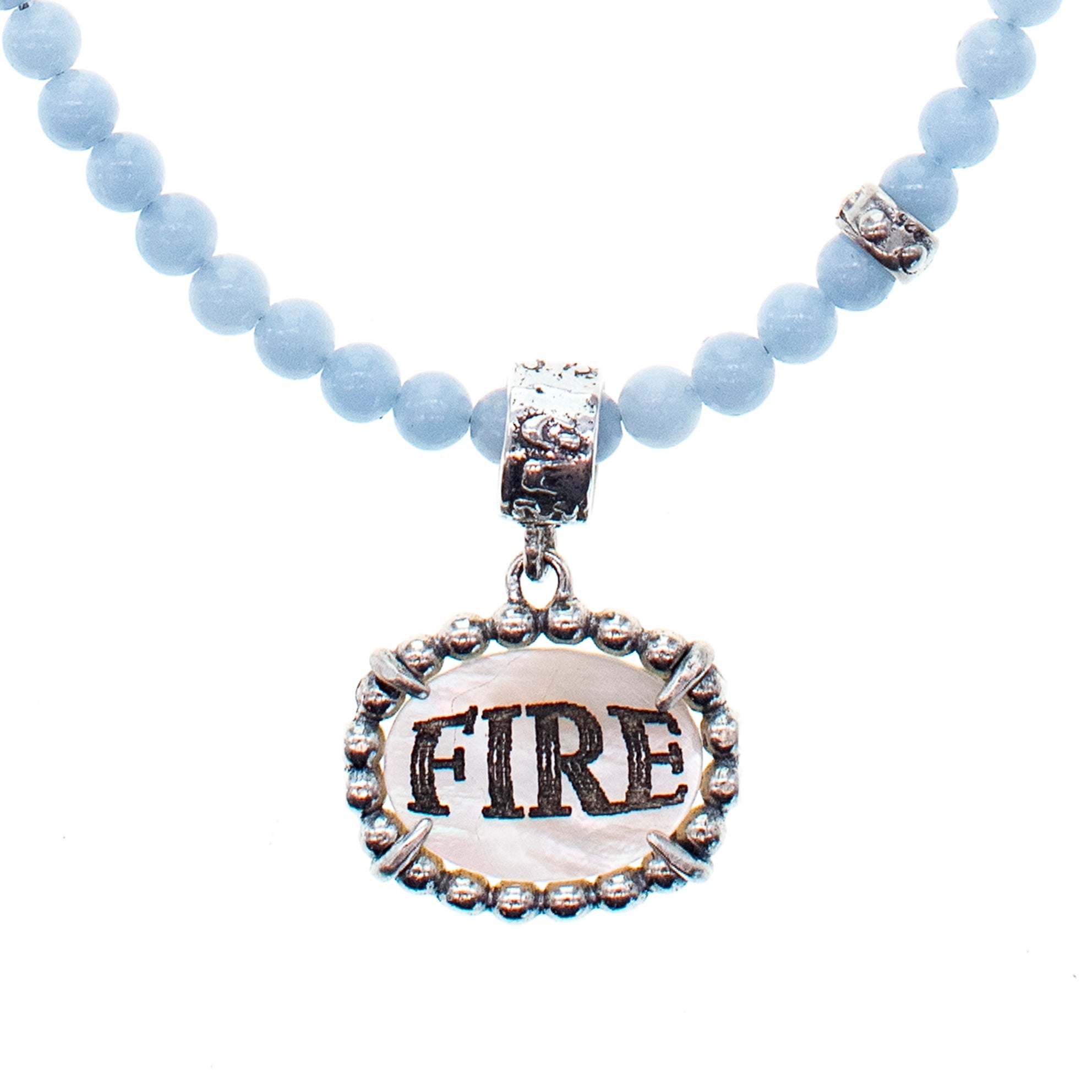 Blue Fire & Desire Beaded Pendant Necklace – Sterling Silver – Gem Kingdom