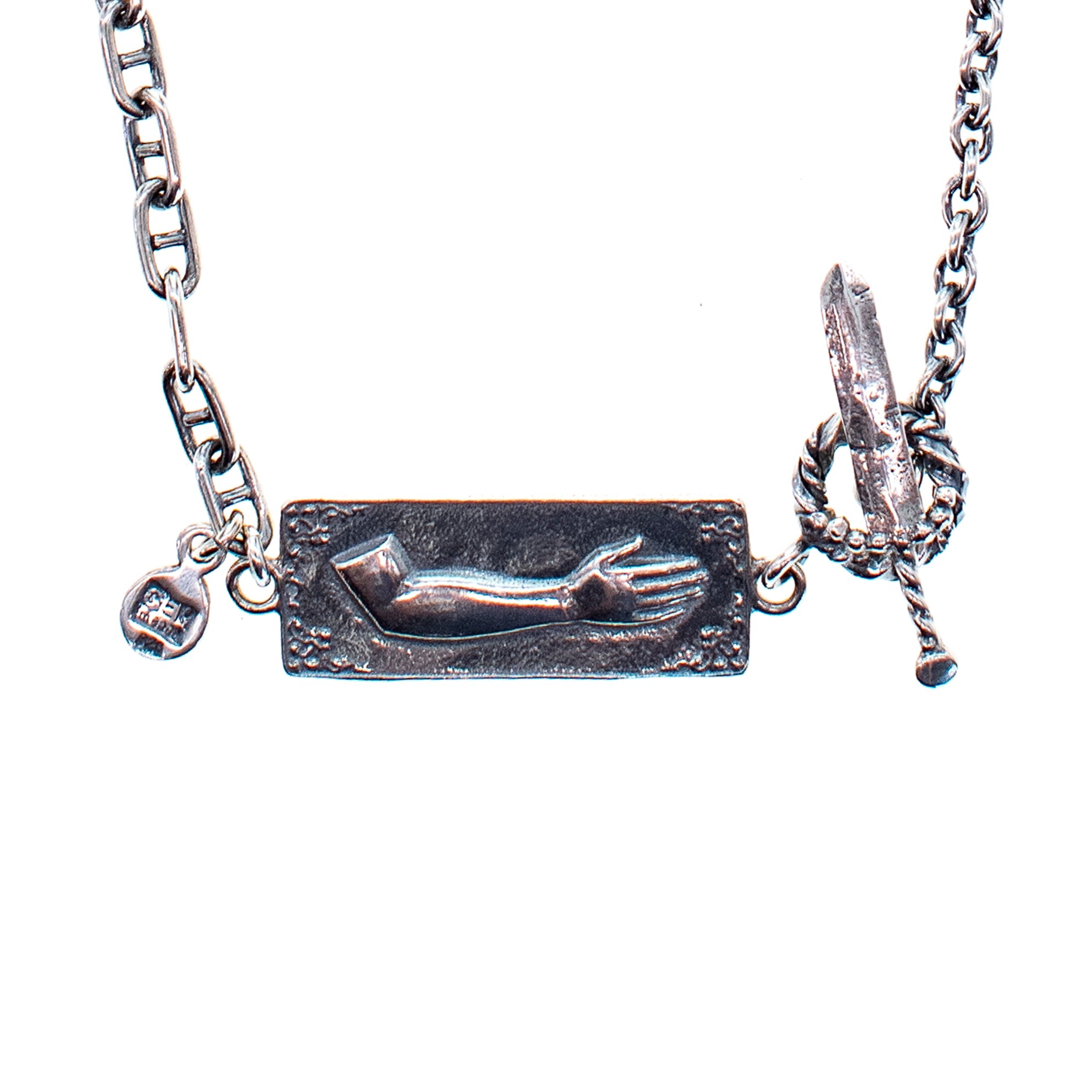 Ex Voto Arm Plaque Necklace – Sterling Silver – Gem Kingdom