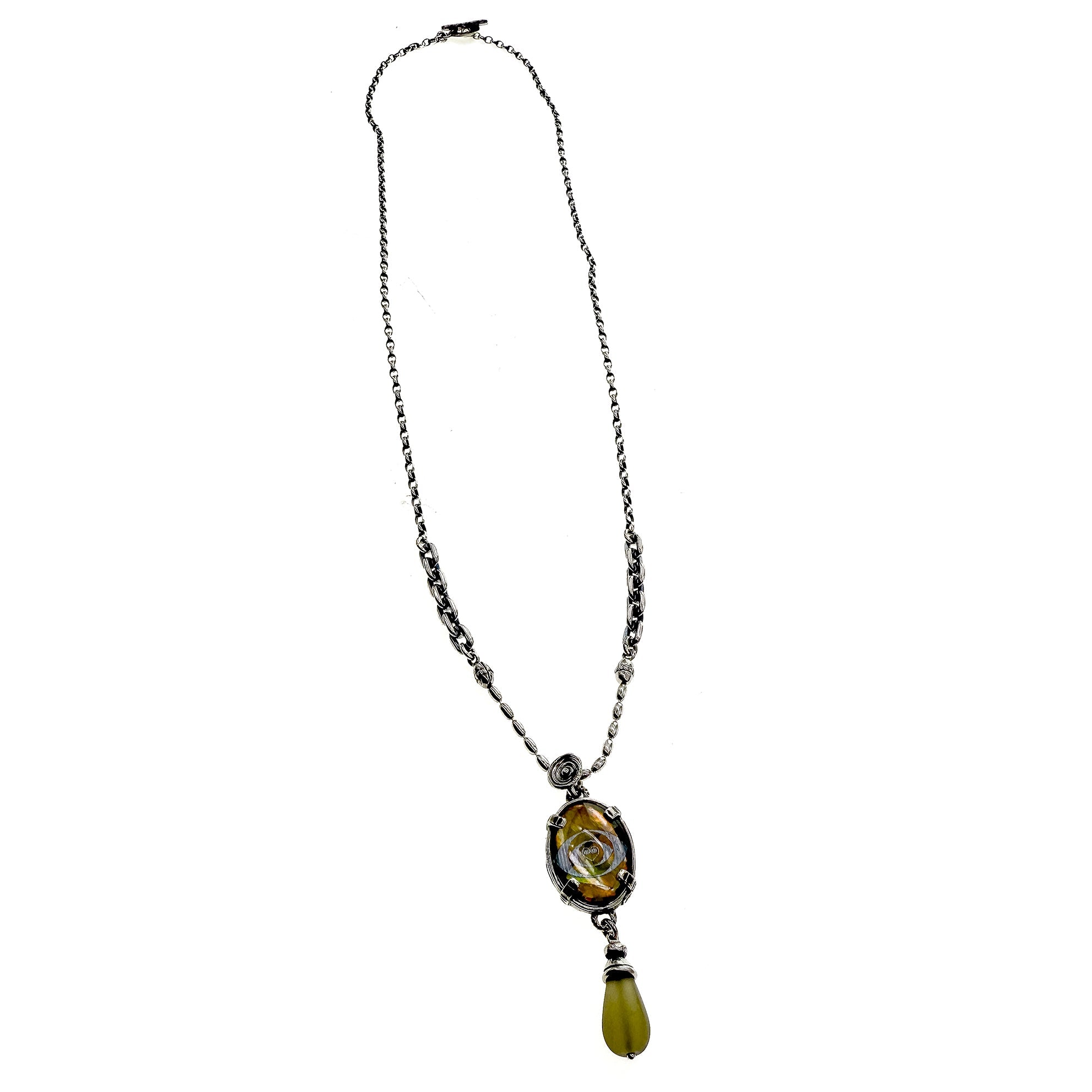 Green Eye Necklace – Sterling Silver – Gem Kingdom