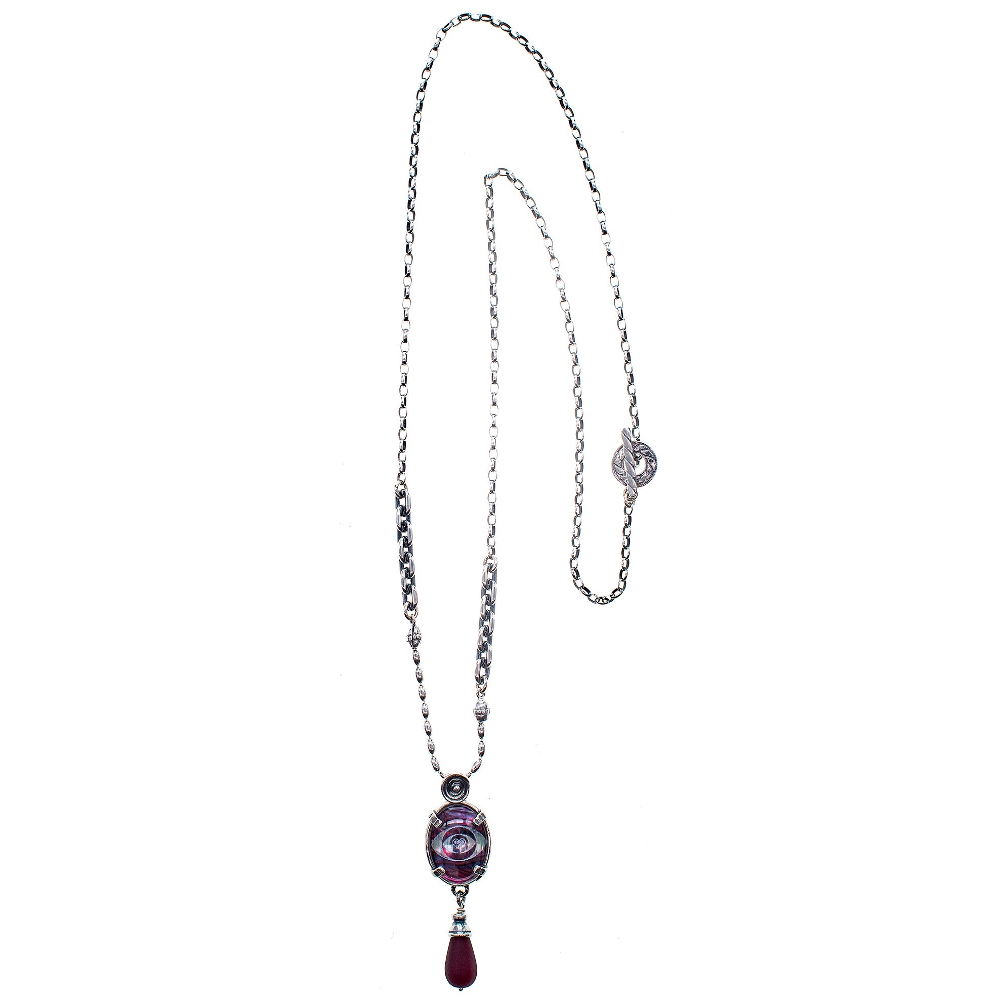 Purple Eye Necklace – Sterling Silver – Gem Kingdom