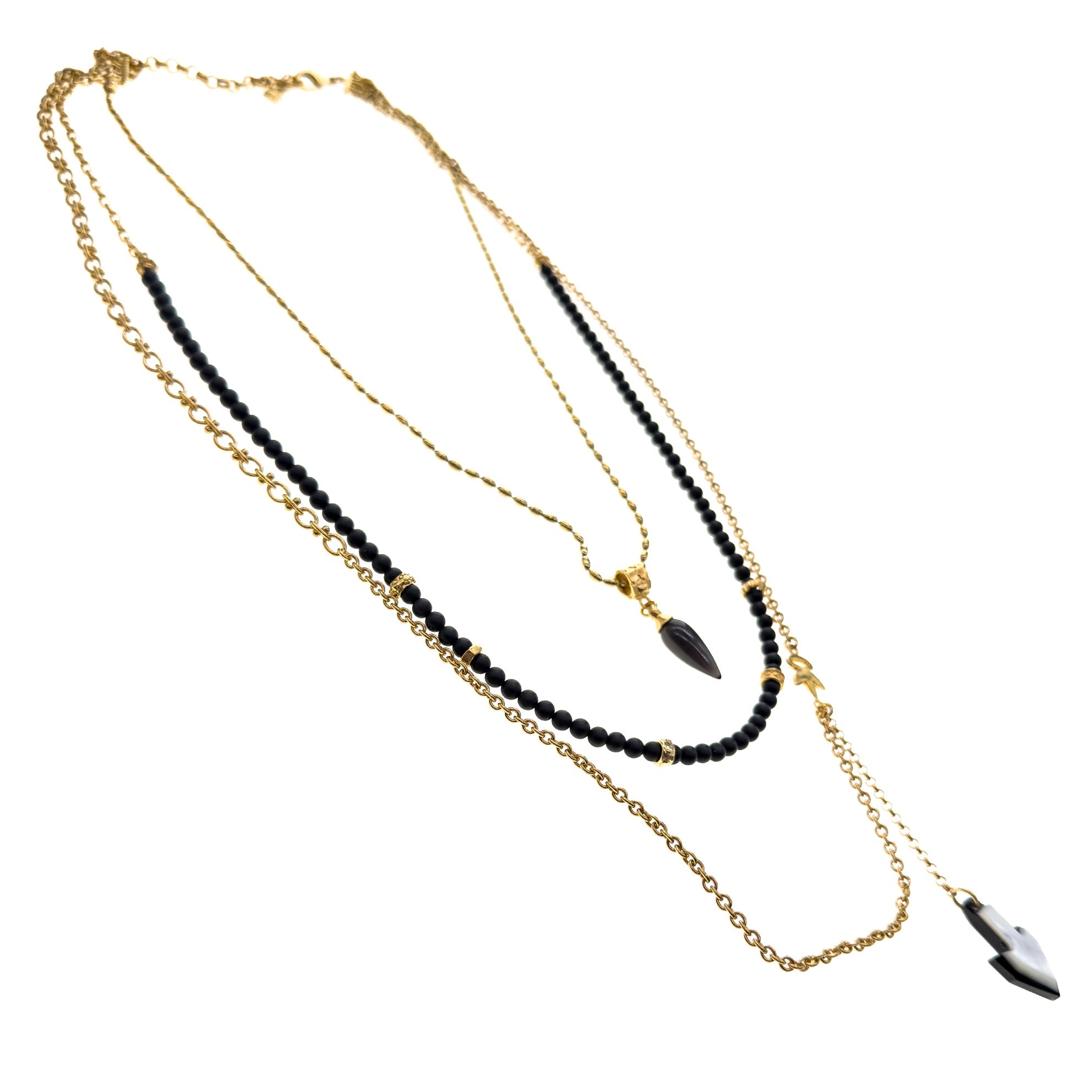 Triple Layered Talisman Necklace – Gold Plated – Gem Kingdom
