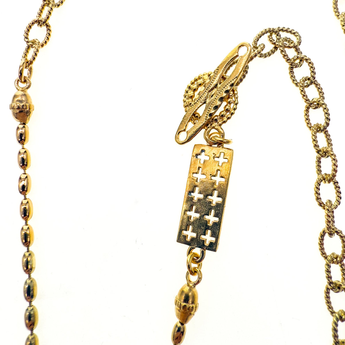 Face And Spiral Necklace Black – 18k Gold Plated – Gem Kingdom