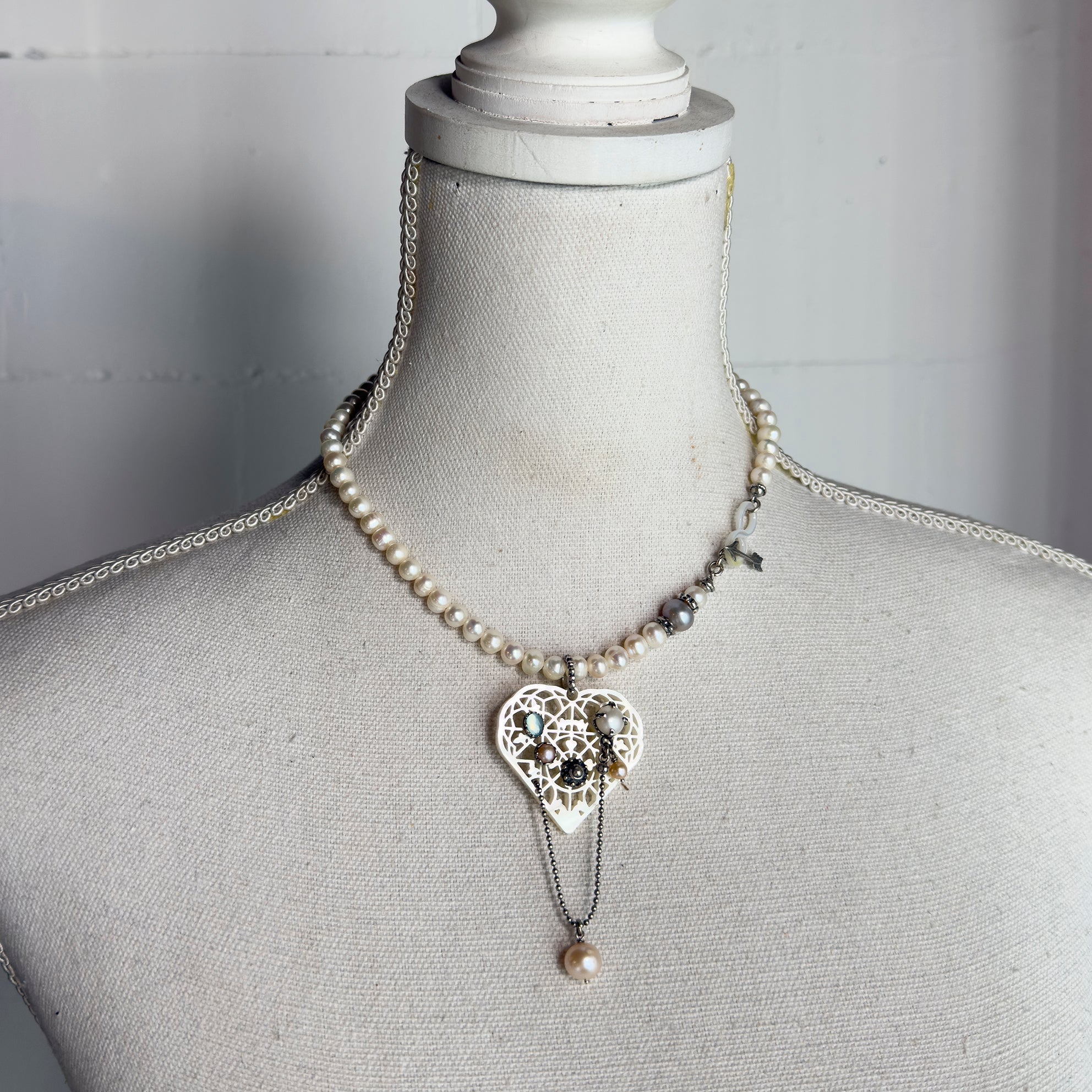 White Whispering Heart Necklace – Sterling Silver – Gem Kingdom