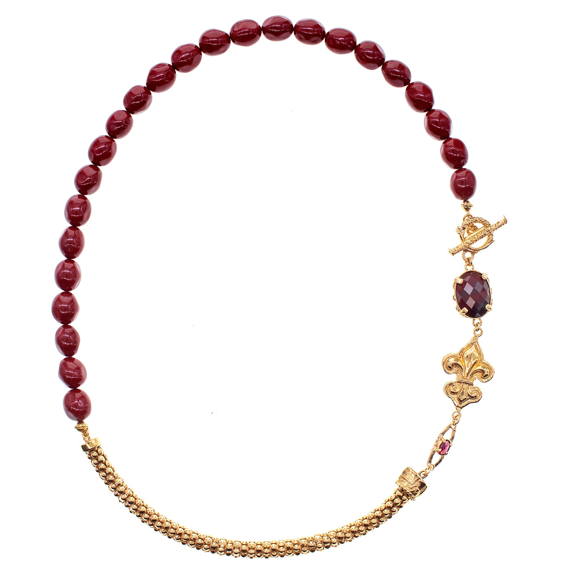 Royal Fleur-De-Lis Necklace – Gold Plated – Gem Kingdom
