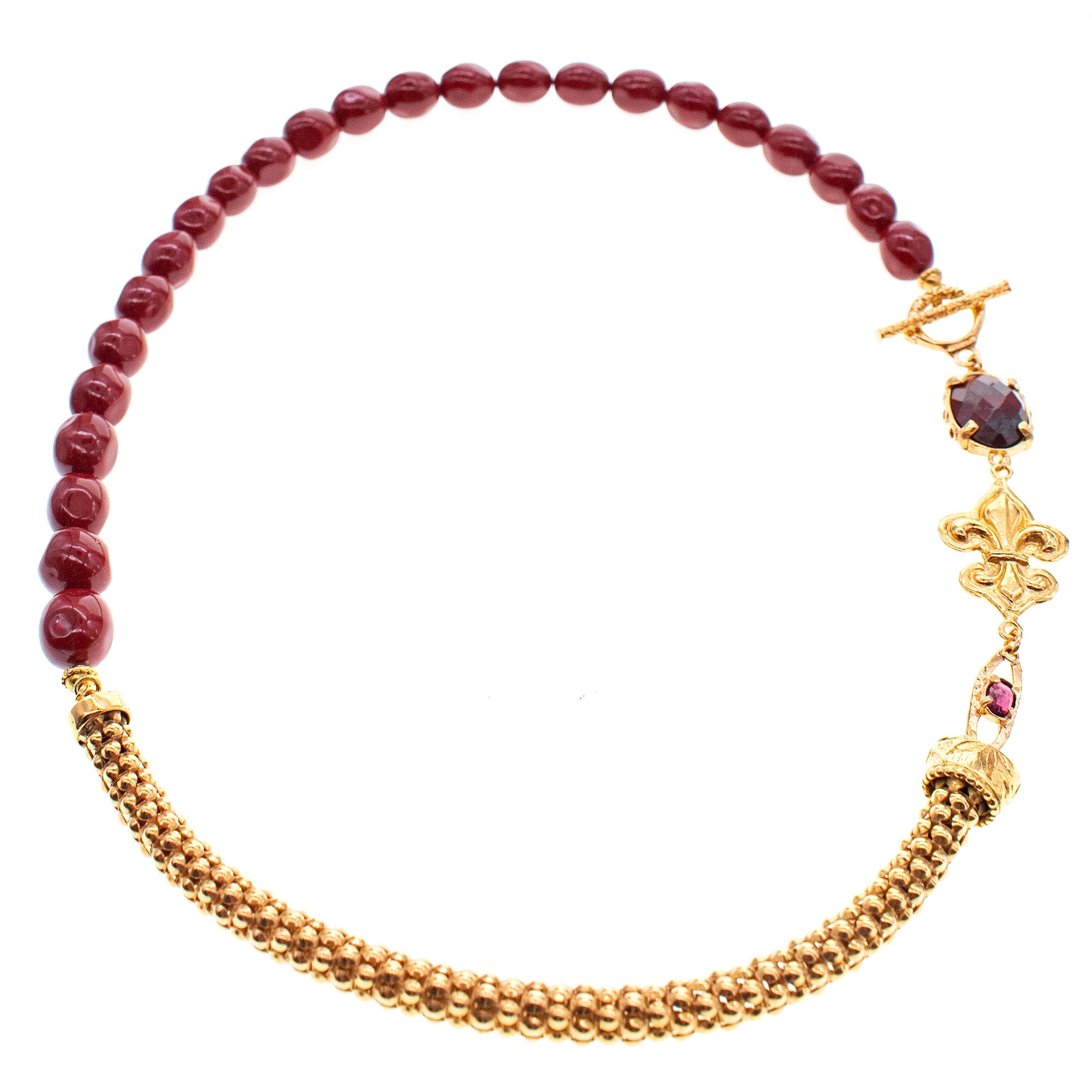 Royal Fleur-De-Lis Necklace – Gold Plated – Gem Kingdom