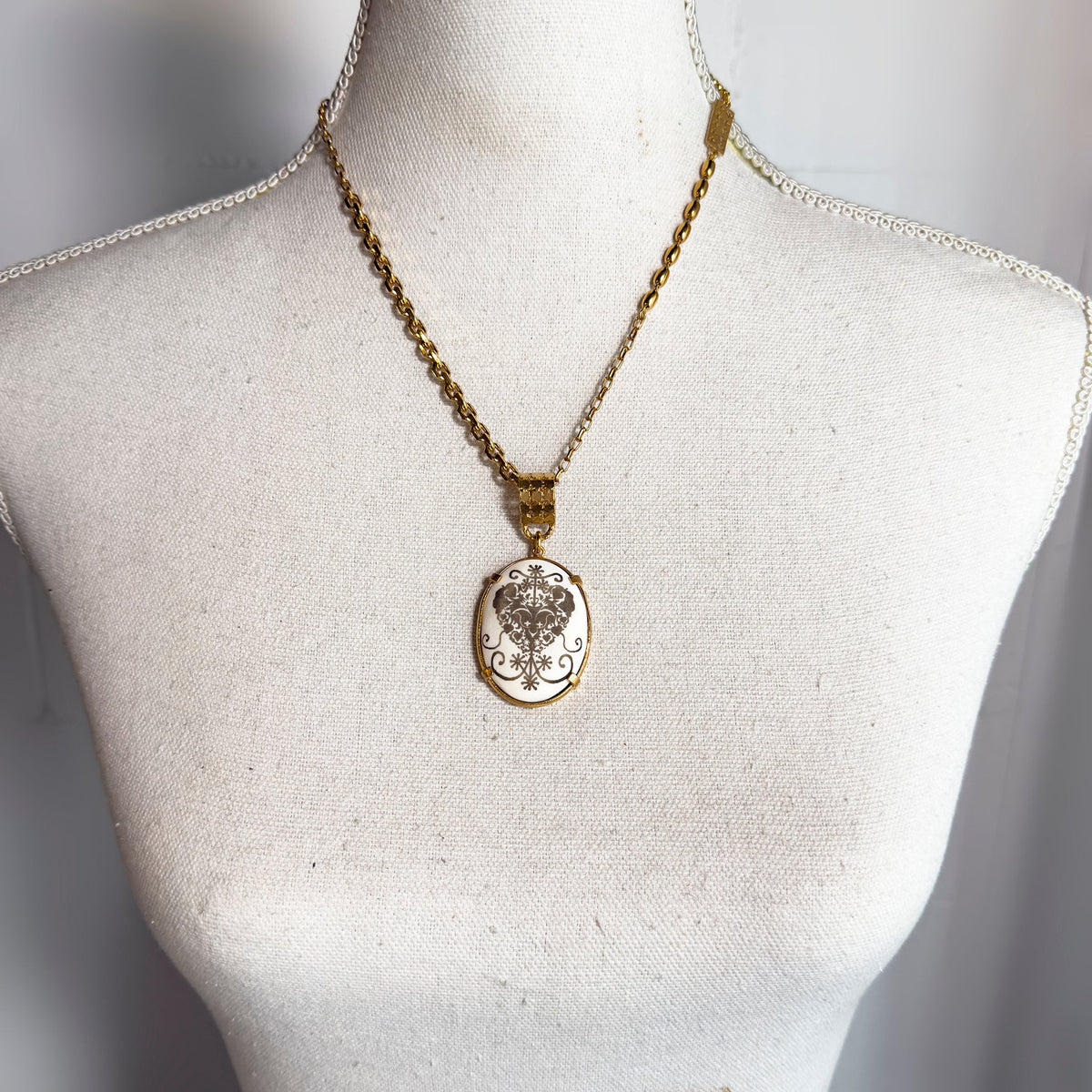 Lace Heart Pendant – Gold Plated – Gem Kingdom