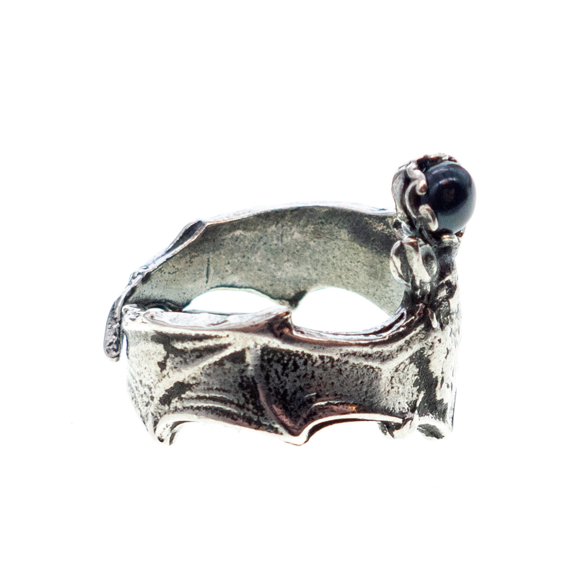 Bat Ring Black Pearl