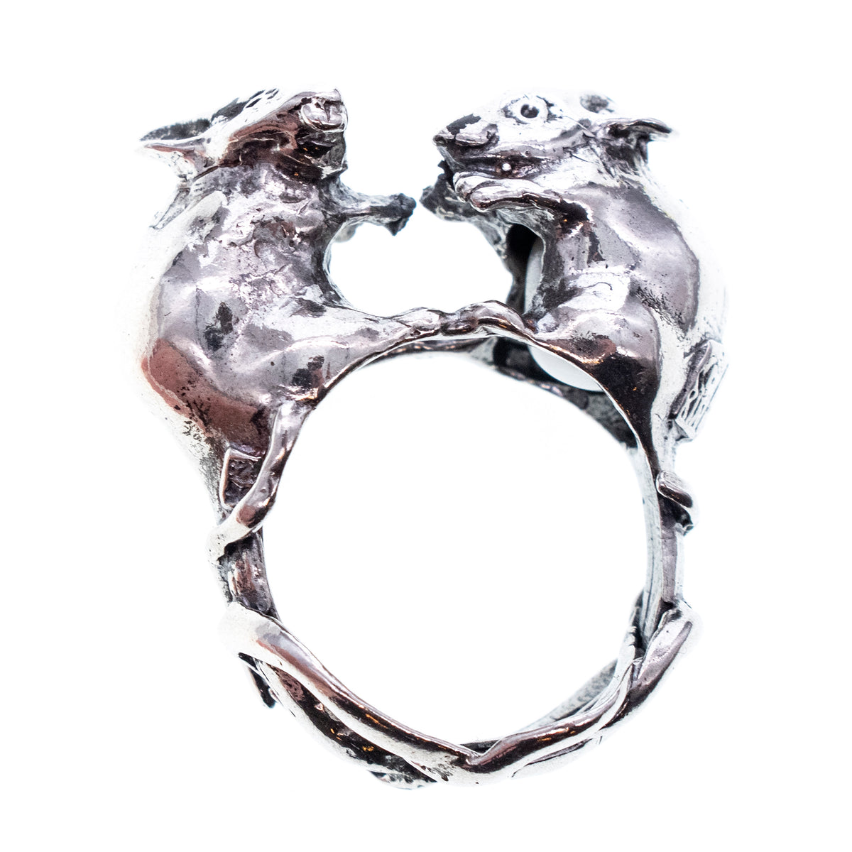 Mice Ring White Pearl
