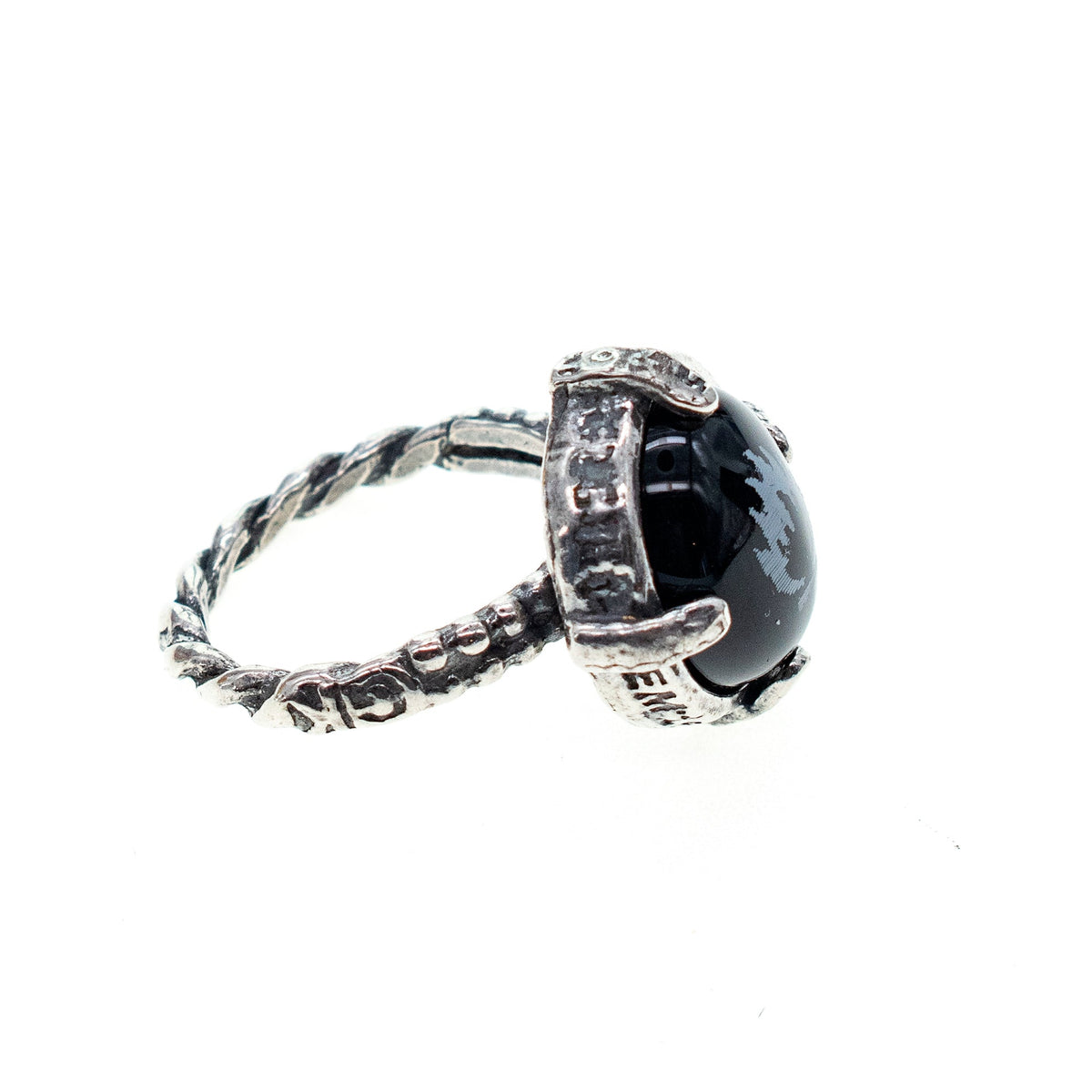 Flame Ring Black – Sterling Silver – Gem Kingdom